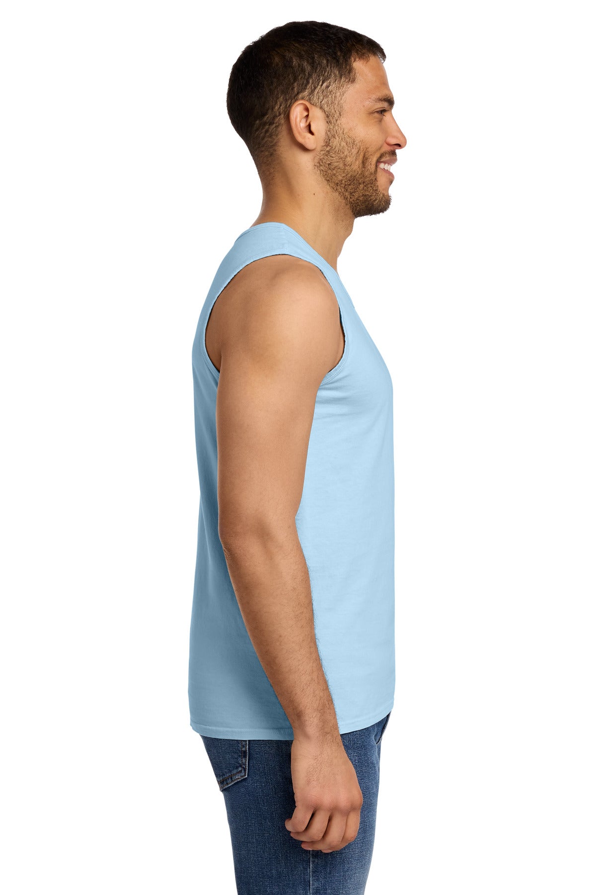 Port & Co Beach Wash Garment-Dyed Tank. PC099TT - Glacier - side