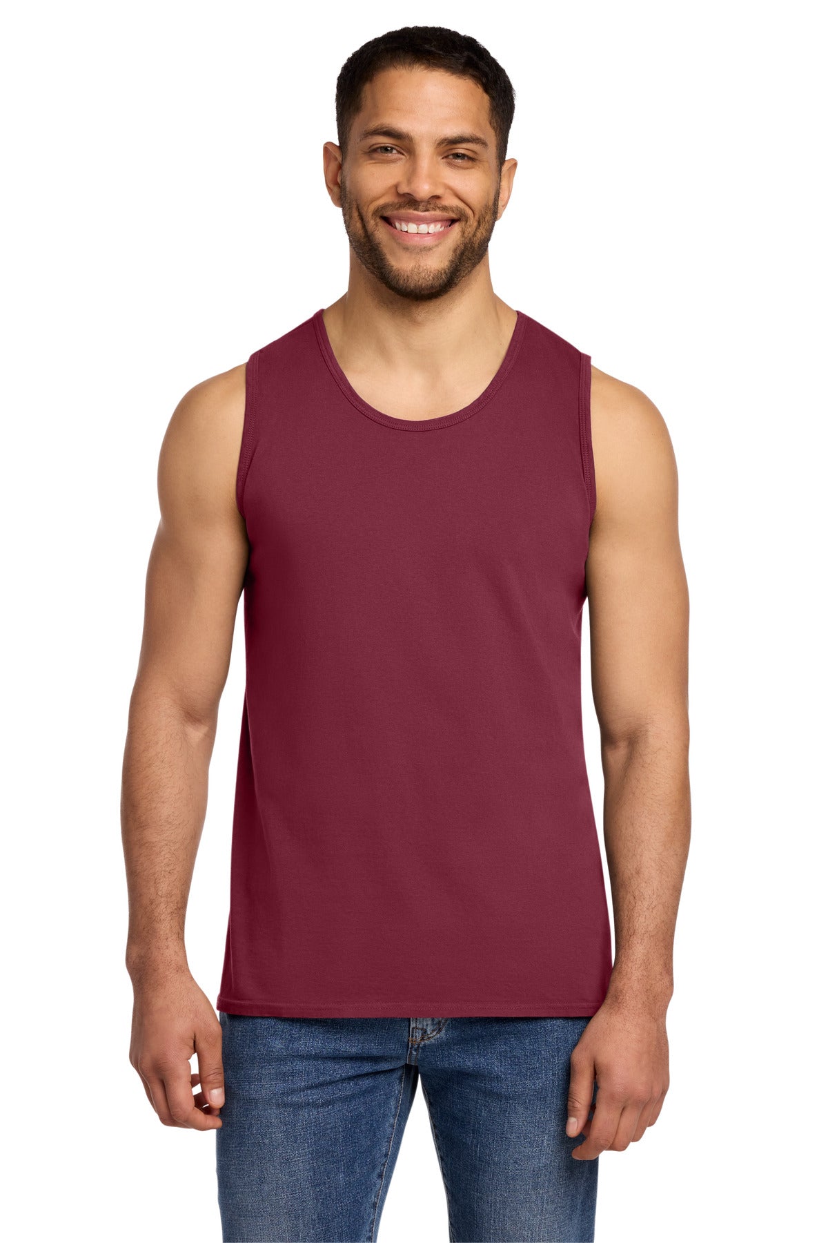 Port & Co Beach Wash Garment-Dyed Tank. PC099TT - Merlot - front