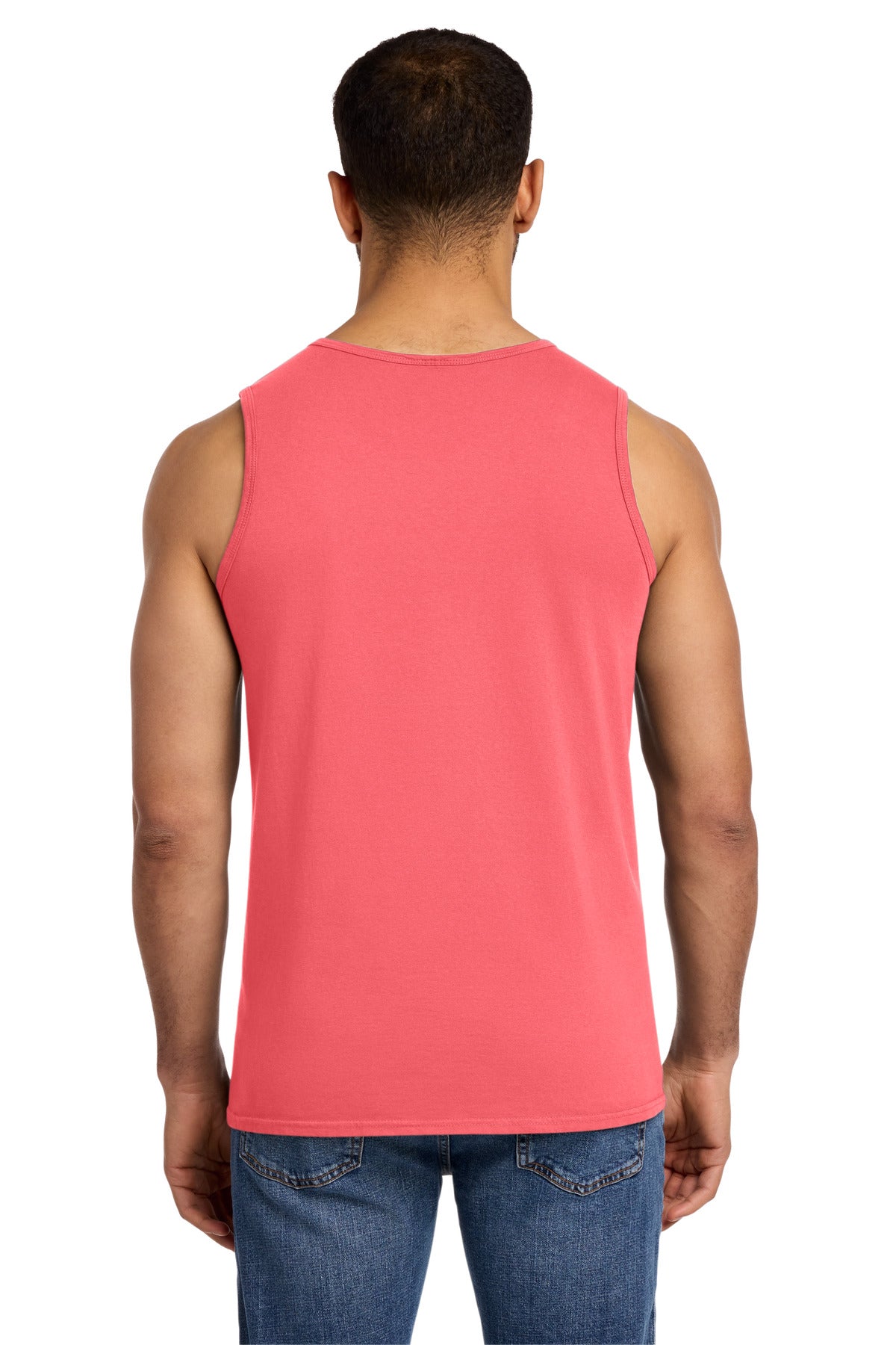 Port & Co Beach Wash Garment-Dyed Tank. PC099TT - Neon Coral - back