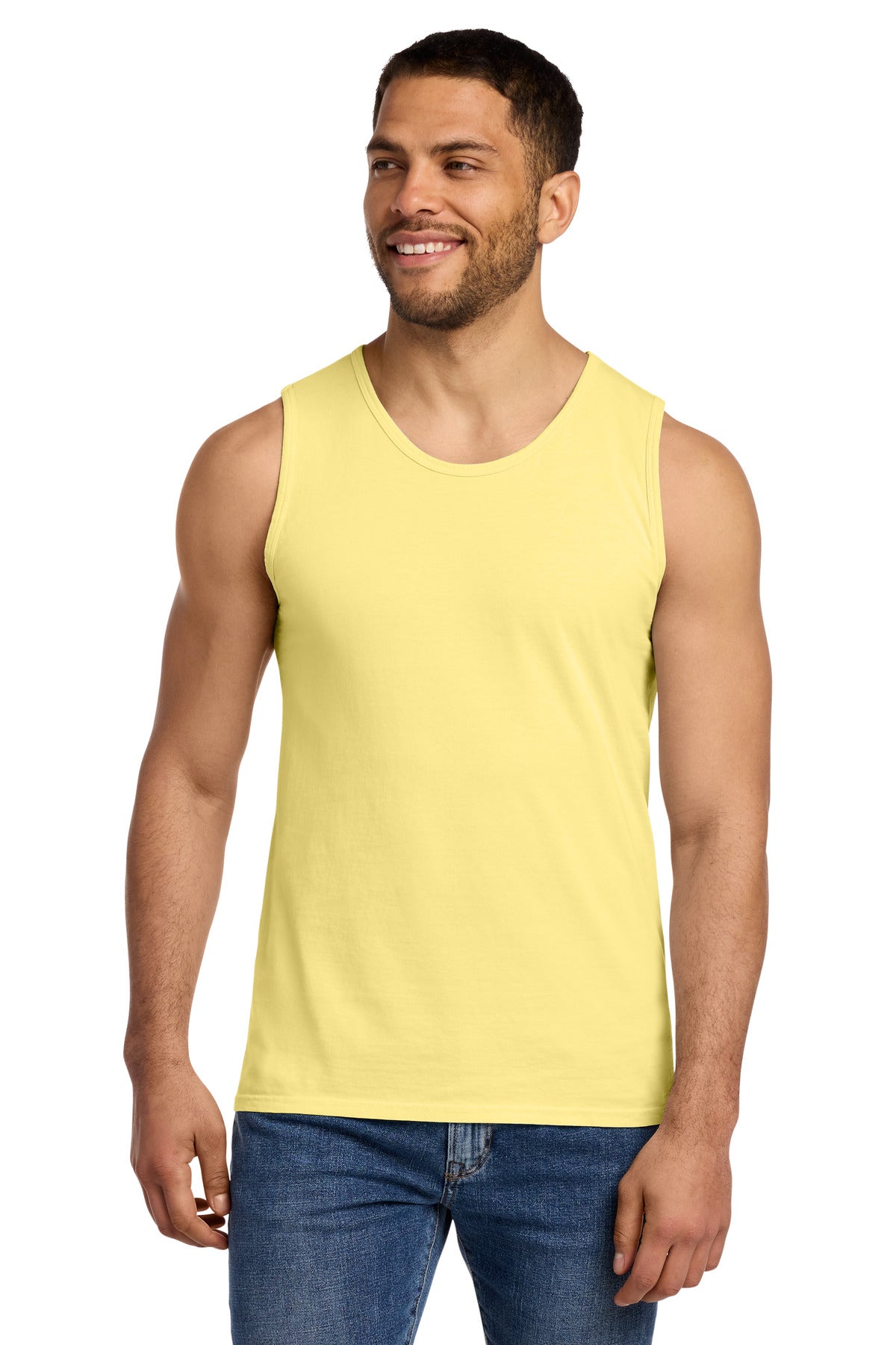 Port & Co Beach Wash Garment-Dyed Tank. PC099TT - Popcorn - front