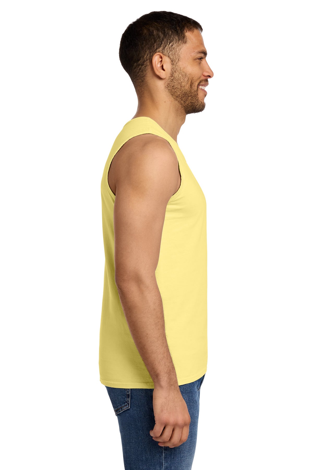 Port & Co Beach Wash Garment-Dyed Tank. PC099TT - Popcorn - side
