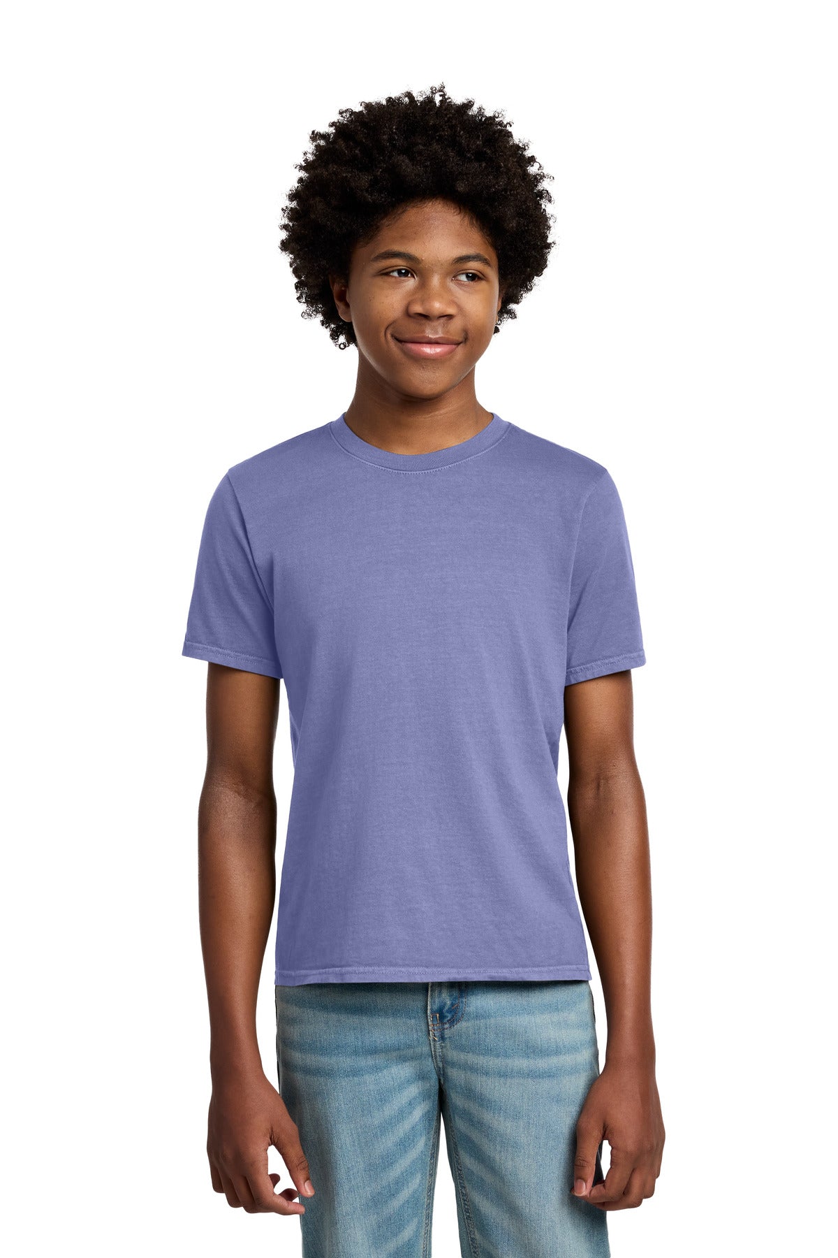 Port & Co Youth Beach Wash Garment-Dyed Tee. PC099Y - Amethyst - front