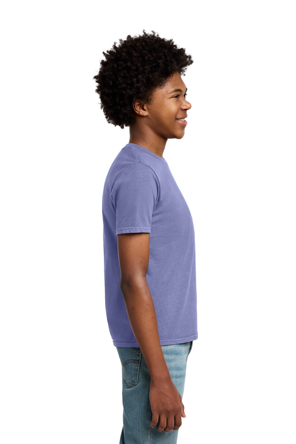 Port & Co Youth Beach Wash Garment-Dyed Tee. PC099Y - Amethyst - side
