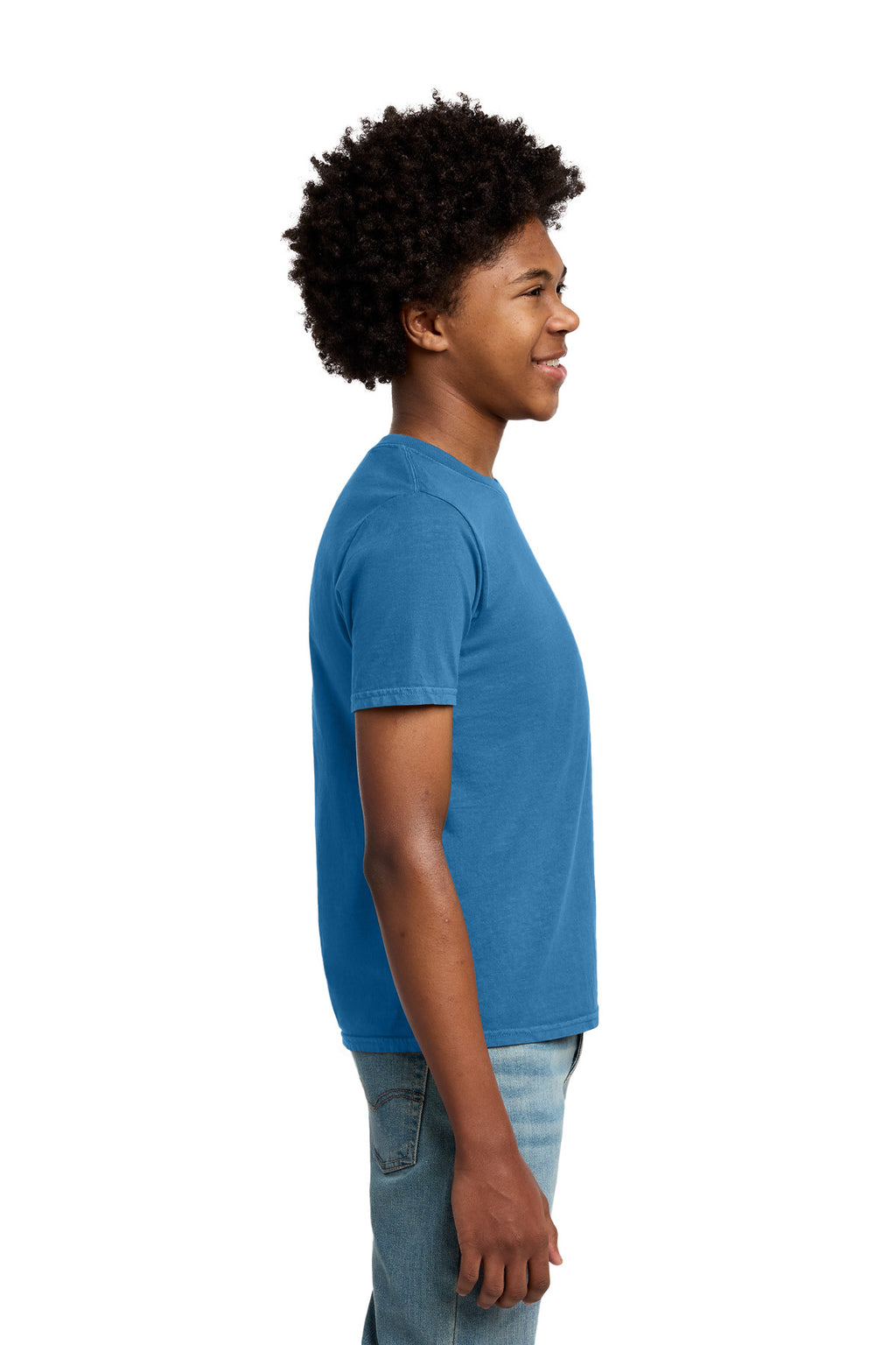 Port & Co Youth Beach Wash Garment-Dyed Tee. PC099Y - Blue Moon - side
