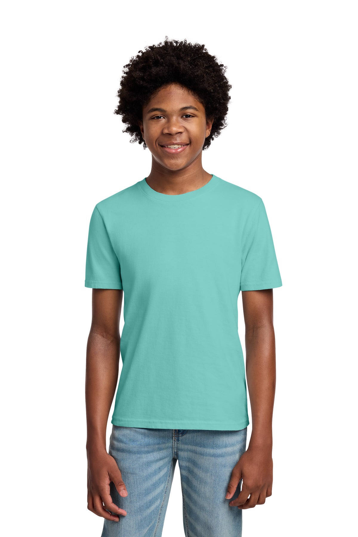 Port & Co Youth Beach Wash Garment-Dyed Tee. PC099Y - Cool Mint - front