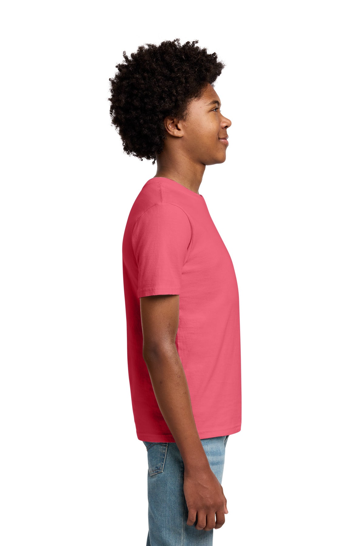 Port & Co Youth Beach Wash Garment-Dyed Tee. PC099Y - Fruit Punch - side