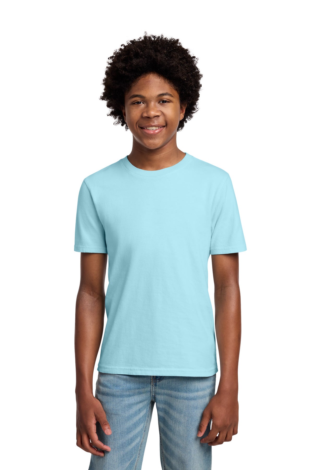 Port & Co Youth Beach Wash Garment-Dyed Tee. PC099Y - Glacier - front