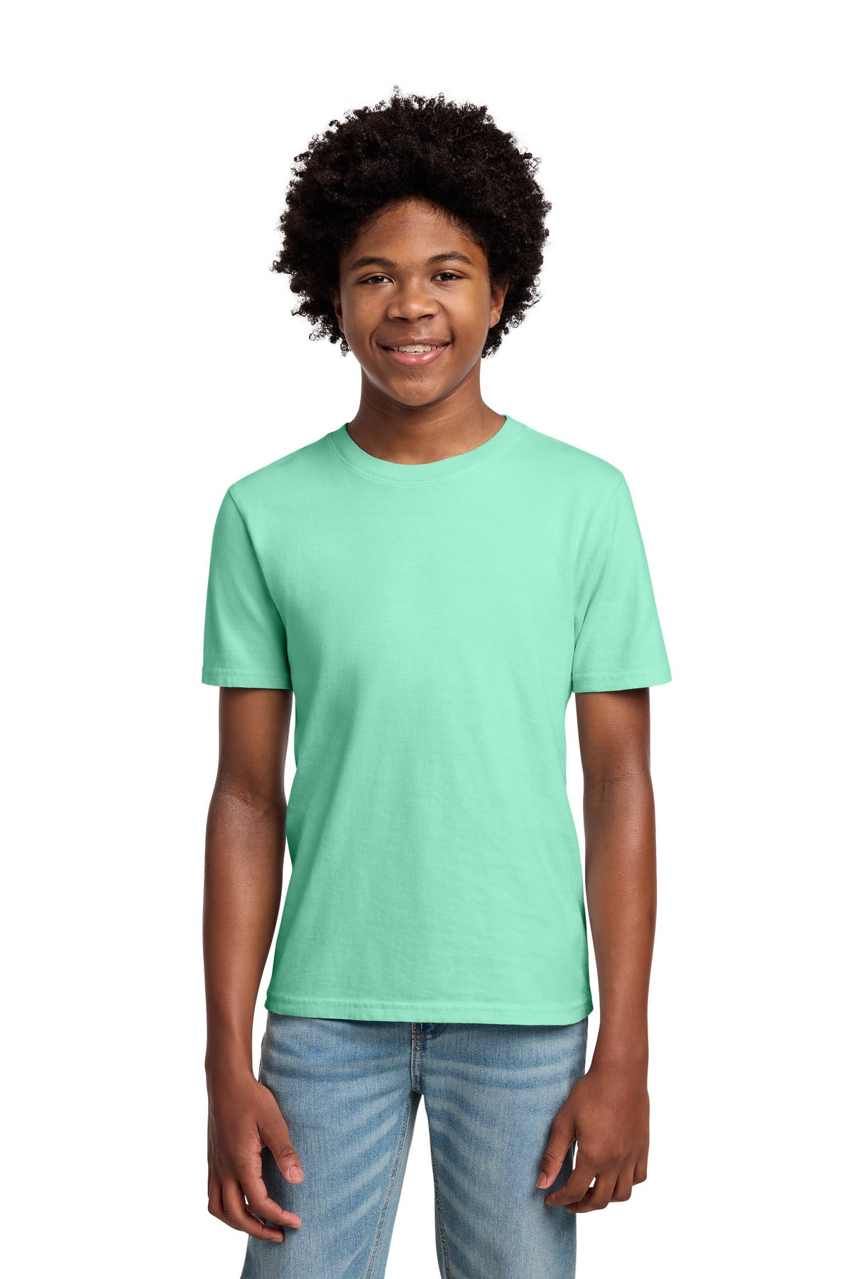 Port & Co Youth Beach Wash Garment-Dyed Tee. PC099Y - Jadeite - front