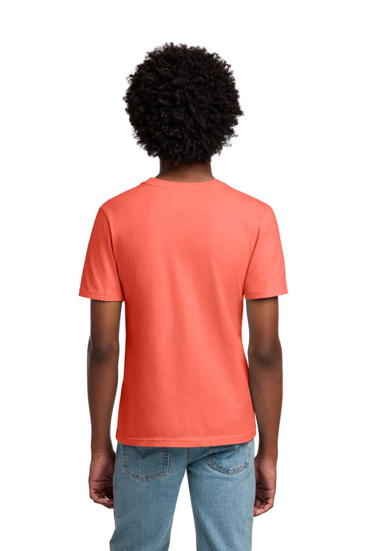 Port & Co Youth Beach Wash Garment-Dyed Tee. PC099Y - Neon Coral - back