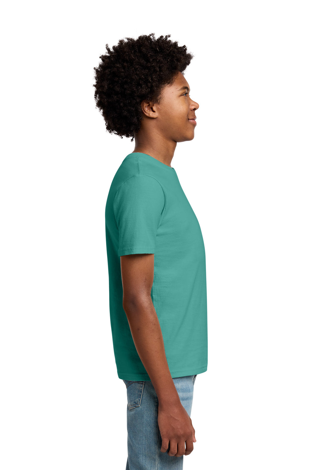 Port & Co Youth Beach Wash Garment-Dyed Tee. PC099Y - Peacock - side