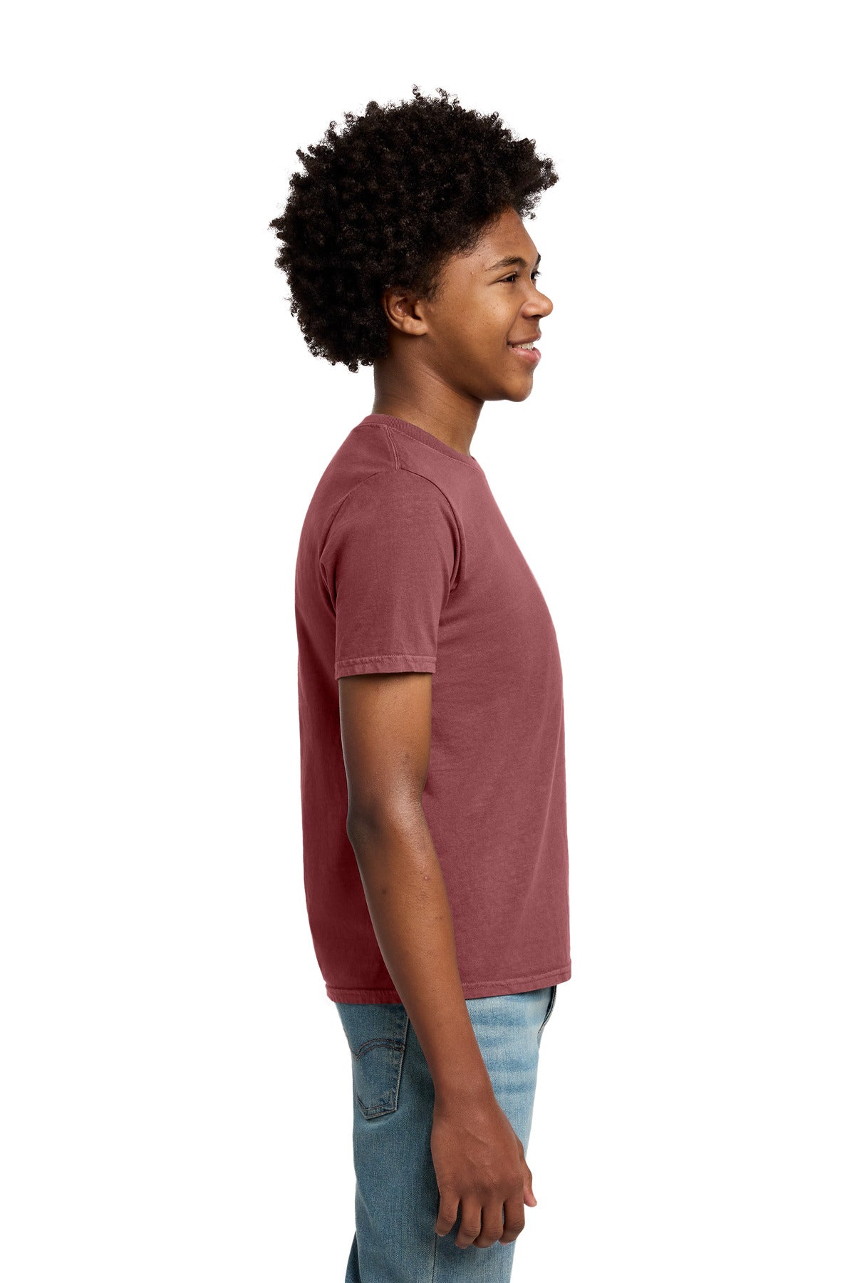 Port & Co Youth Beach Wash Garment-Dyed Tee. PC099Y - Red Rock - side
