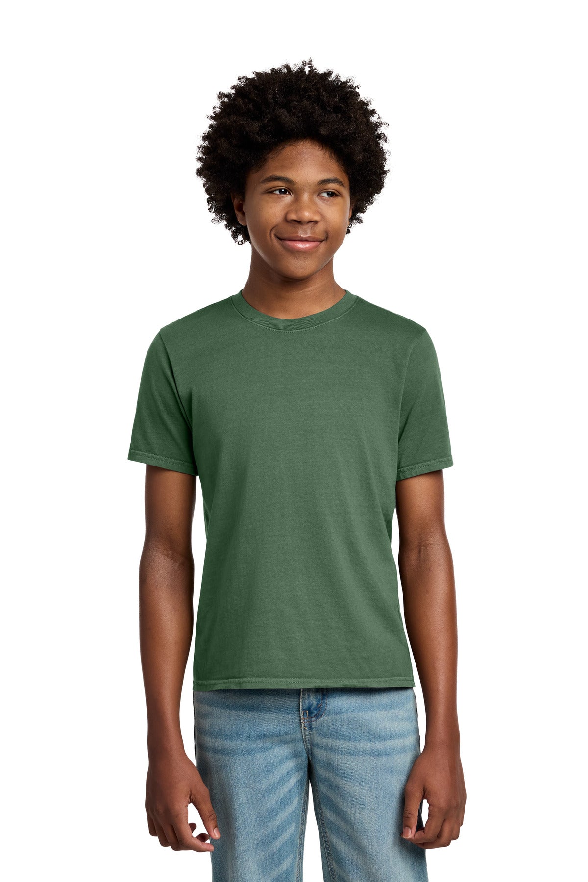 Port & Co Youth Beach Wash Garment-Dyed Tee. PC099Y - Safari - front