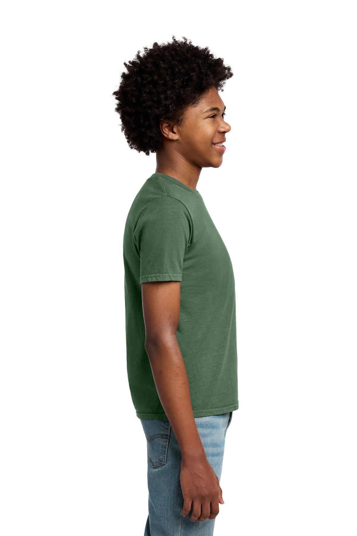 Port & Co Youth Beach Wash Garment-Dyed Tee. PC099Y - Safari - side