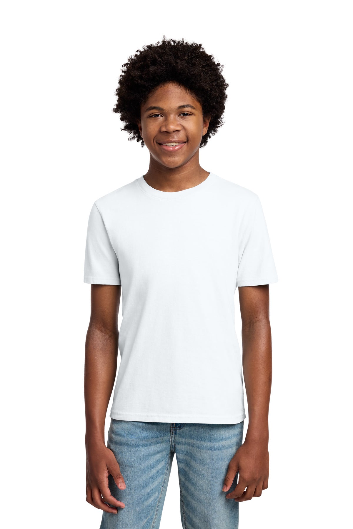 Port & Co Youth Beach Wash Garment-Dyed Tee. PC099Y - White - front