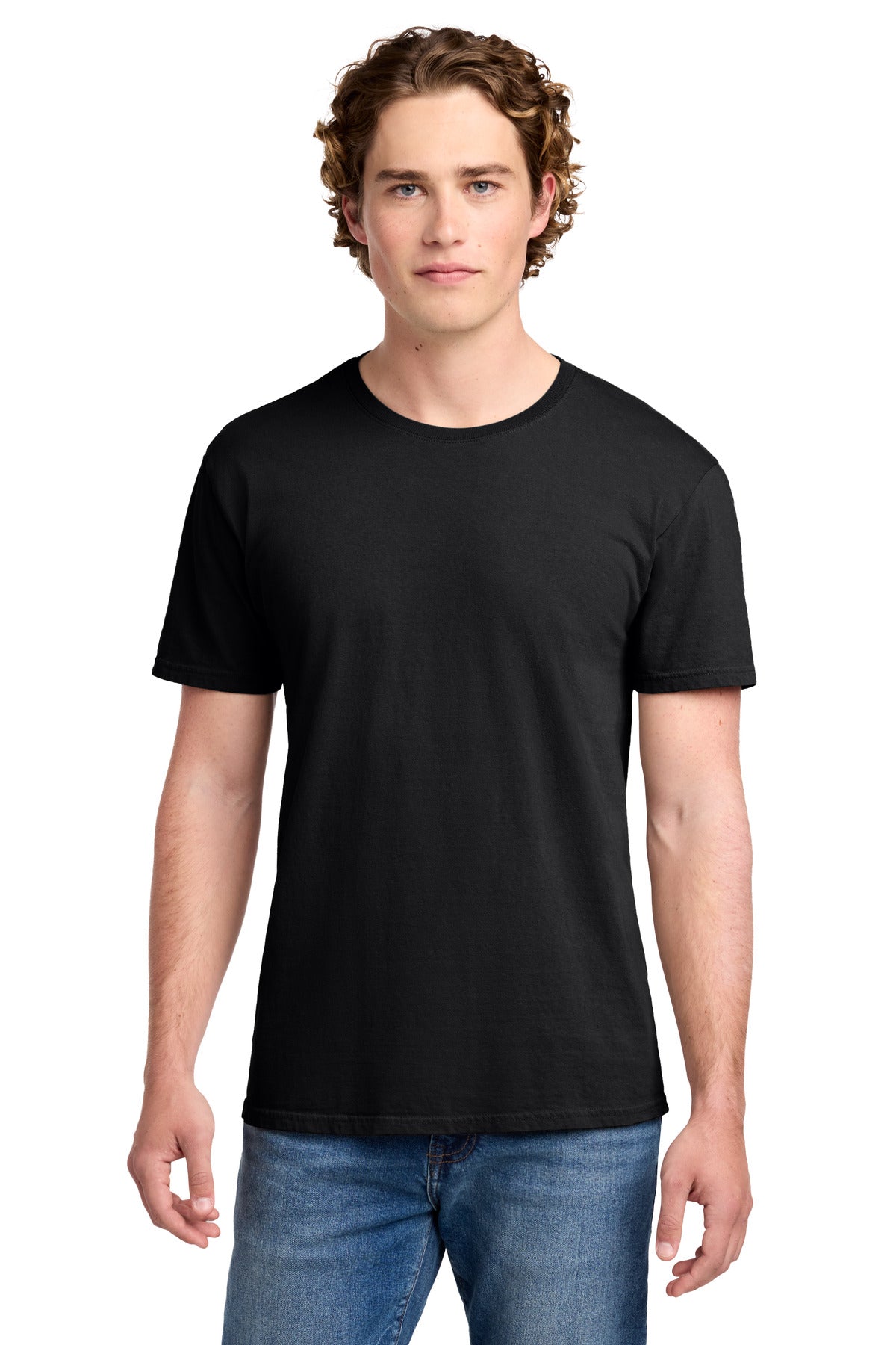 Port & Co Beach Wash Garment-Dyed Tee. PC099 - Black - front
