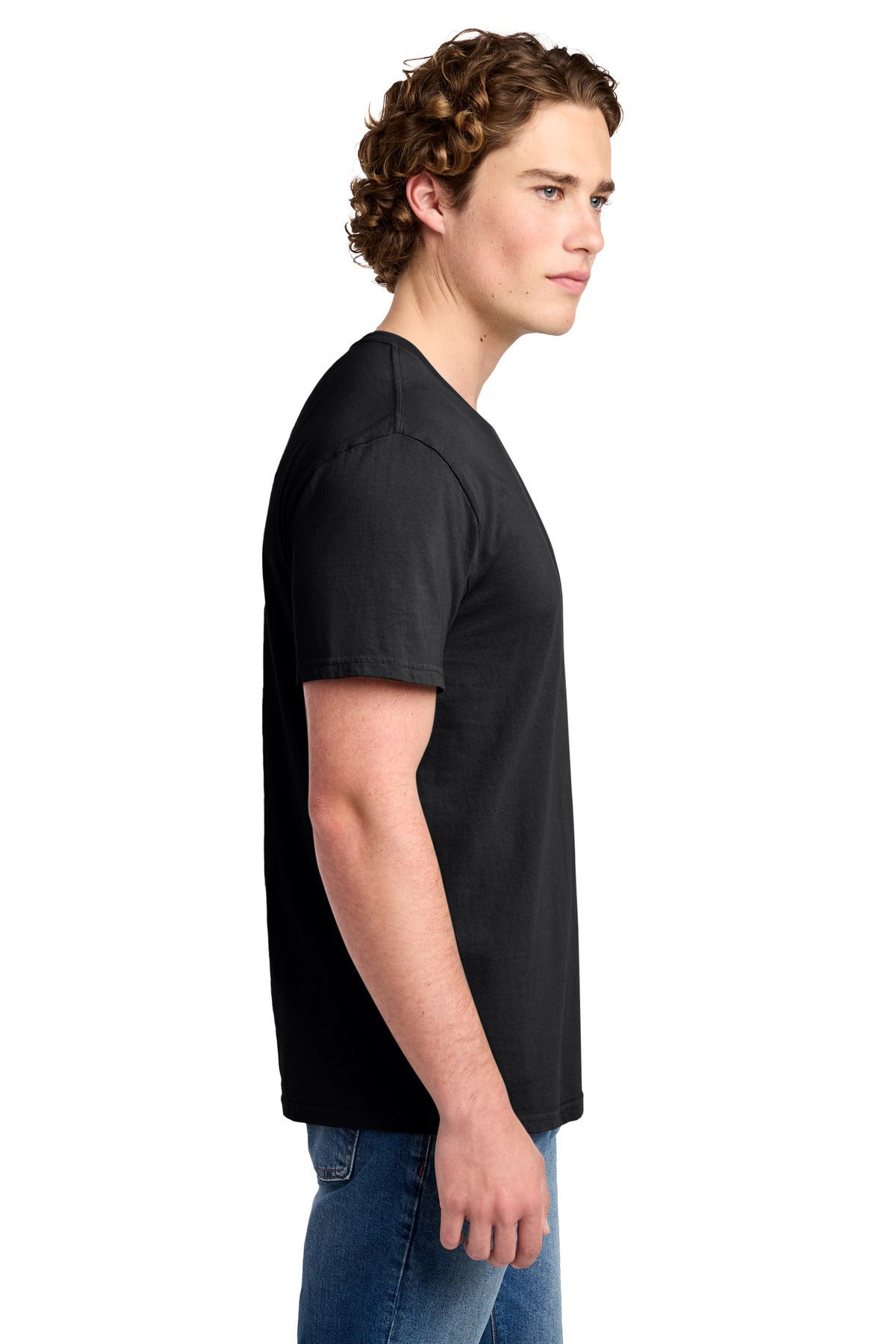 Port & Co Beach Wash Garment-Dyed Tee. PC099 - Black - side