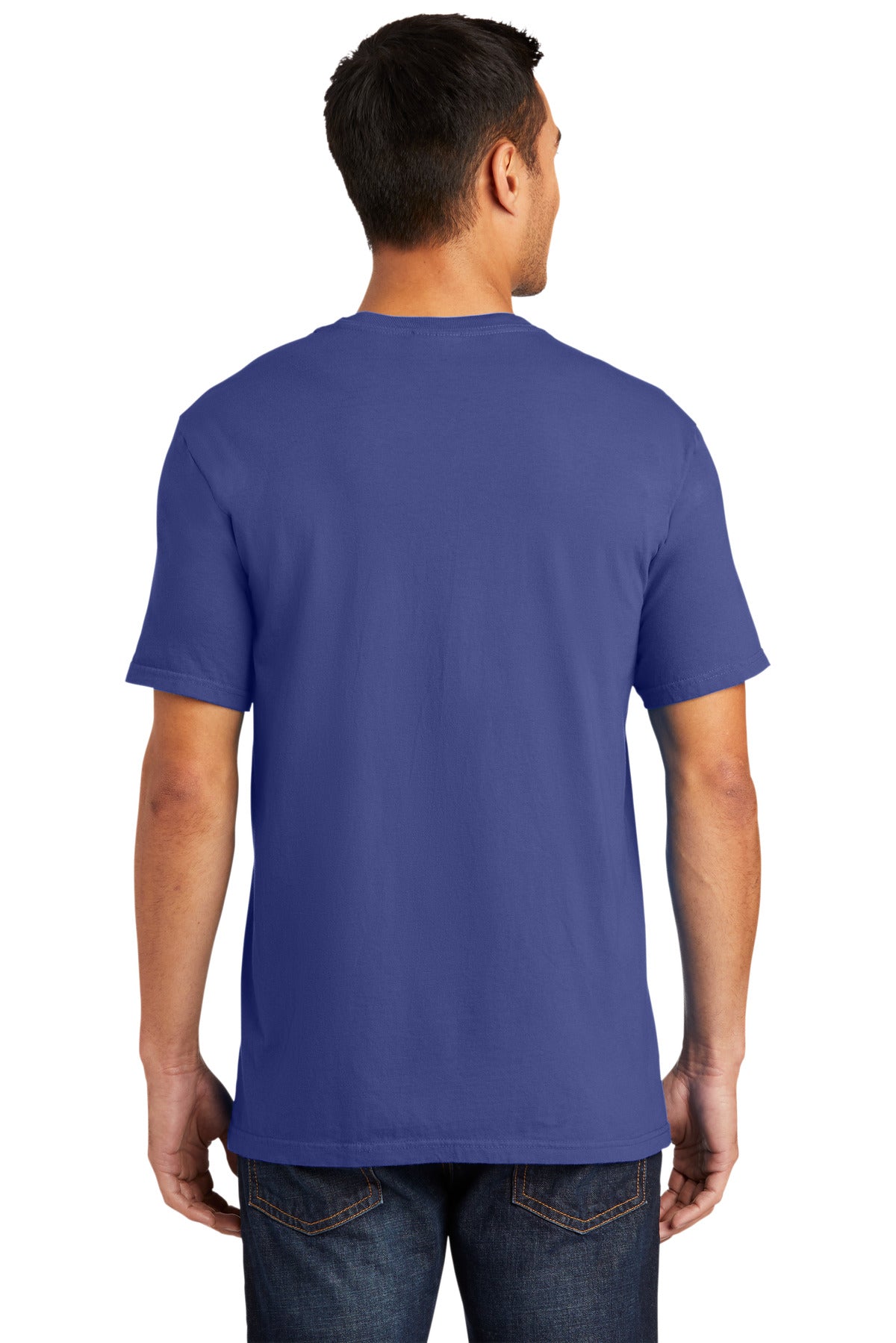 Port & Co Beach Wash Garment-Dyed Tee. PC099 - Blue Iris - back