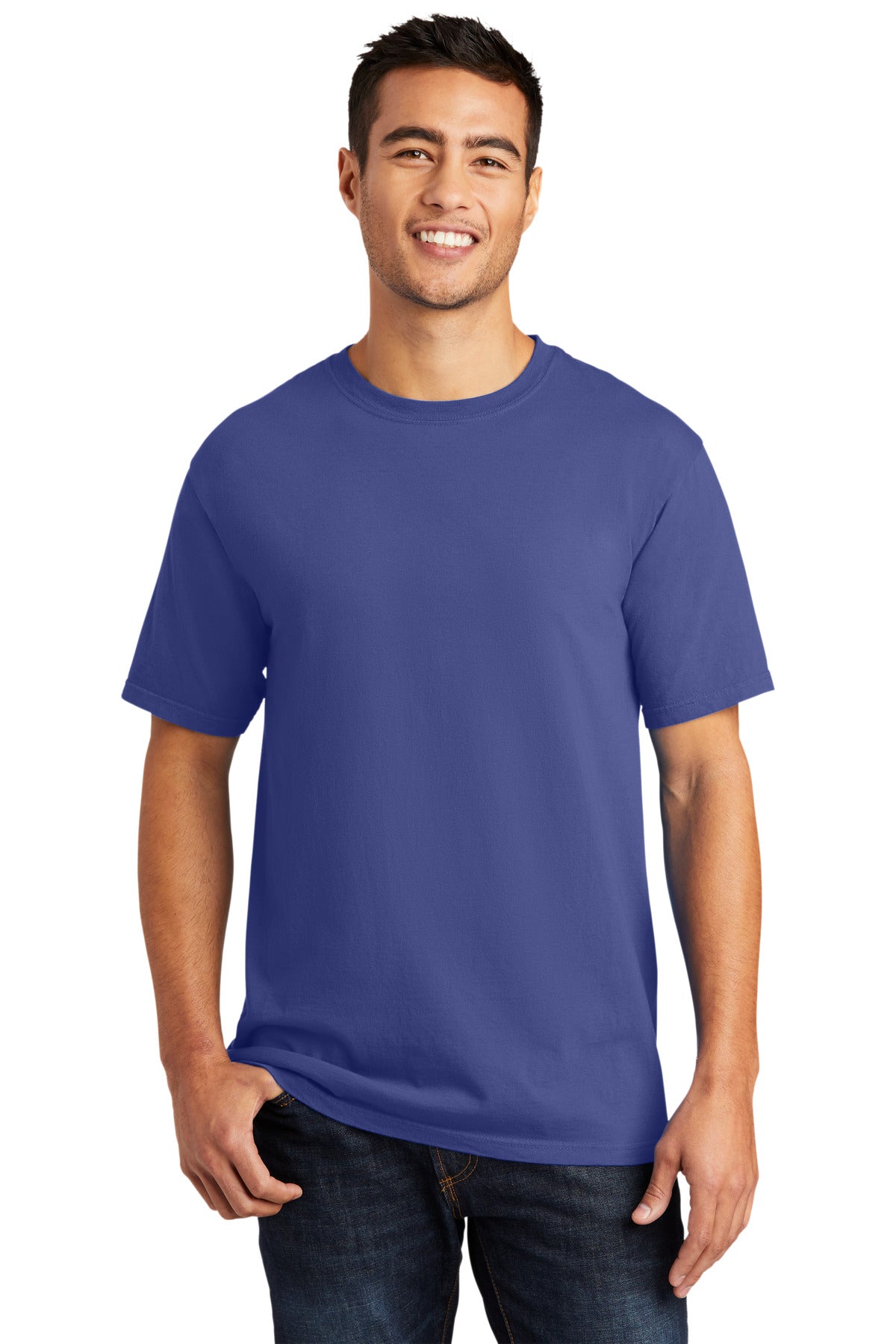 Port & Co Beach Wash Garment-Dyed Tee. PC099 - Blue Iris - front