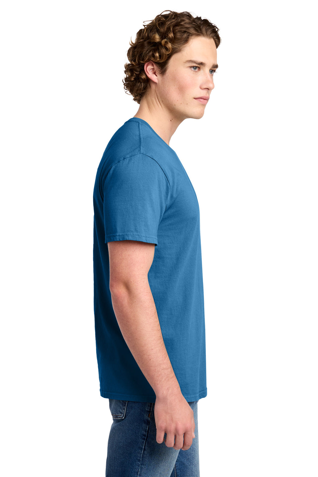Port & Co Beach Wash Garment-Dyed Tee. PC099 - Blue Moon - side