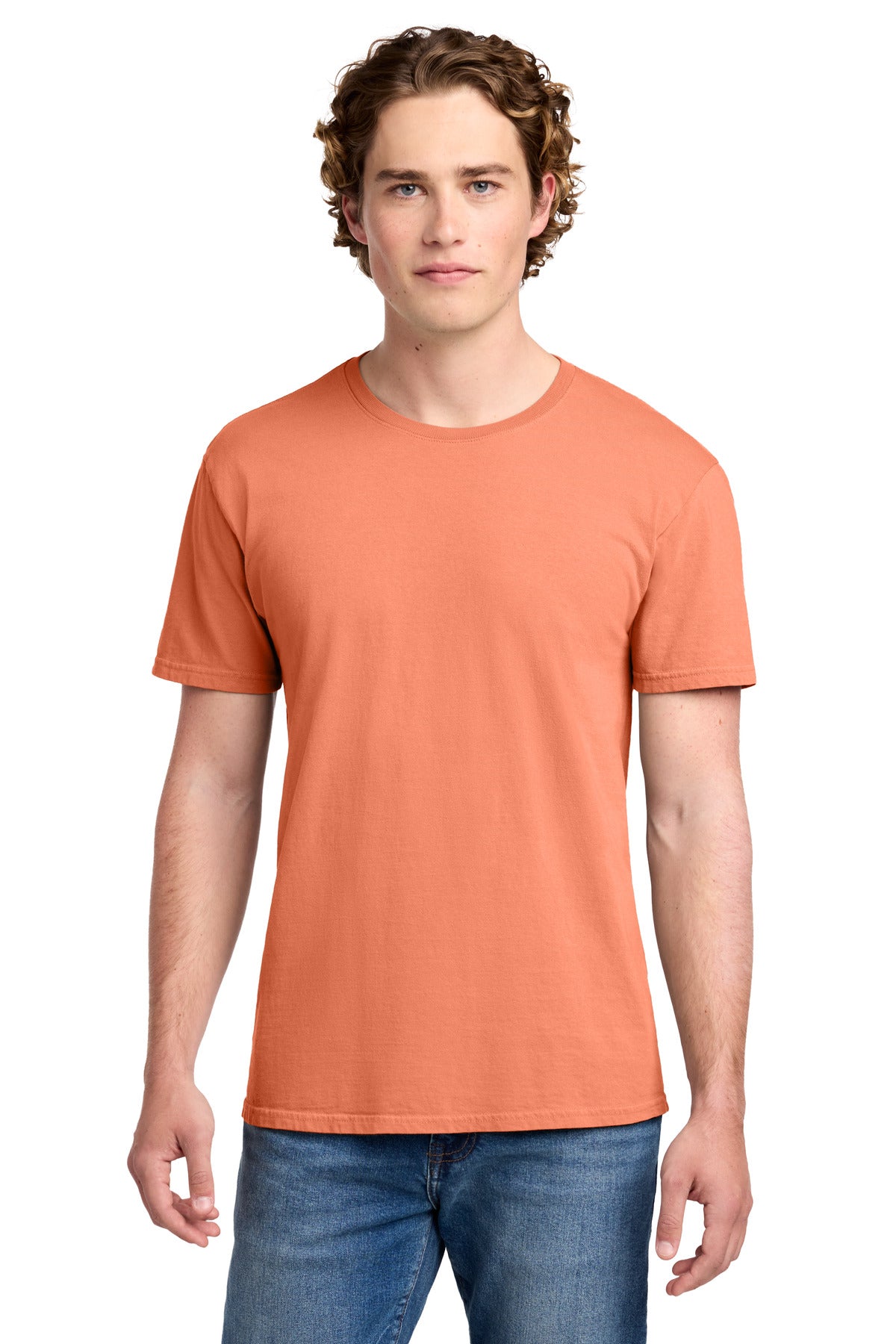 Port & Co Beach Wash Garment-Dyed Tee. PC099 - Cantaloupe - front