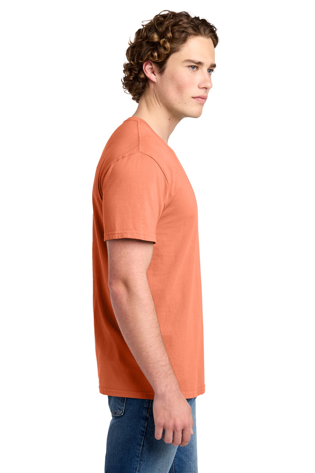 Port & Co Beach Wash Garment-Dyed Tee. PC099 - Cantaloupe - side