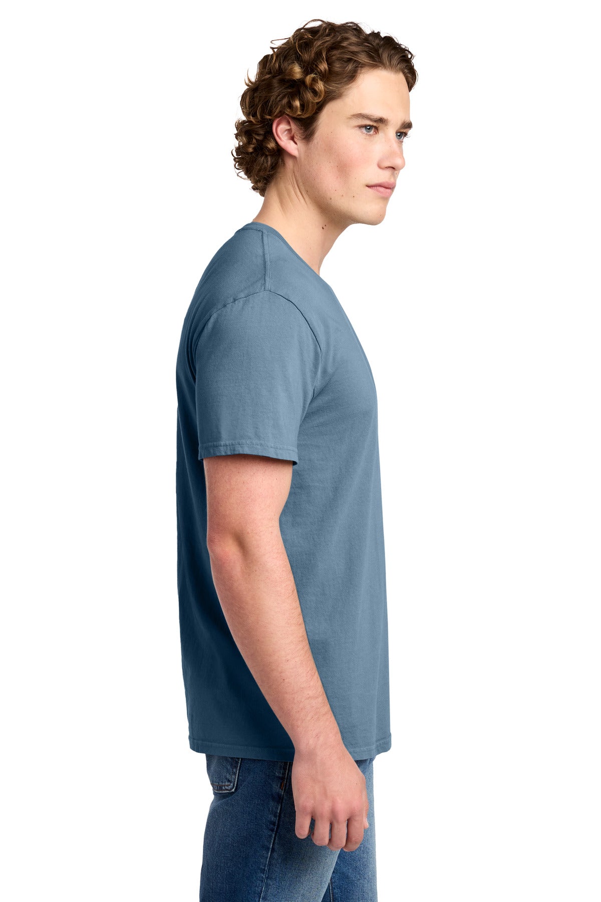 Port & Co Beach Wash Garment-Dyed Tee. PC099 - Faded Denim - side