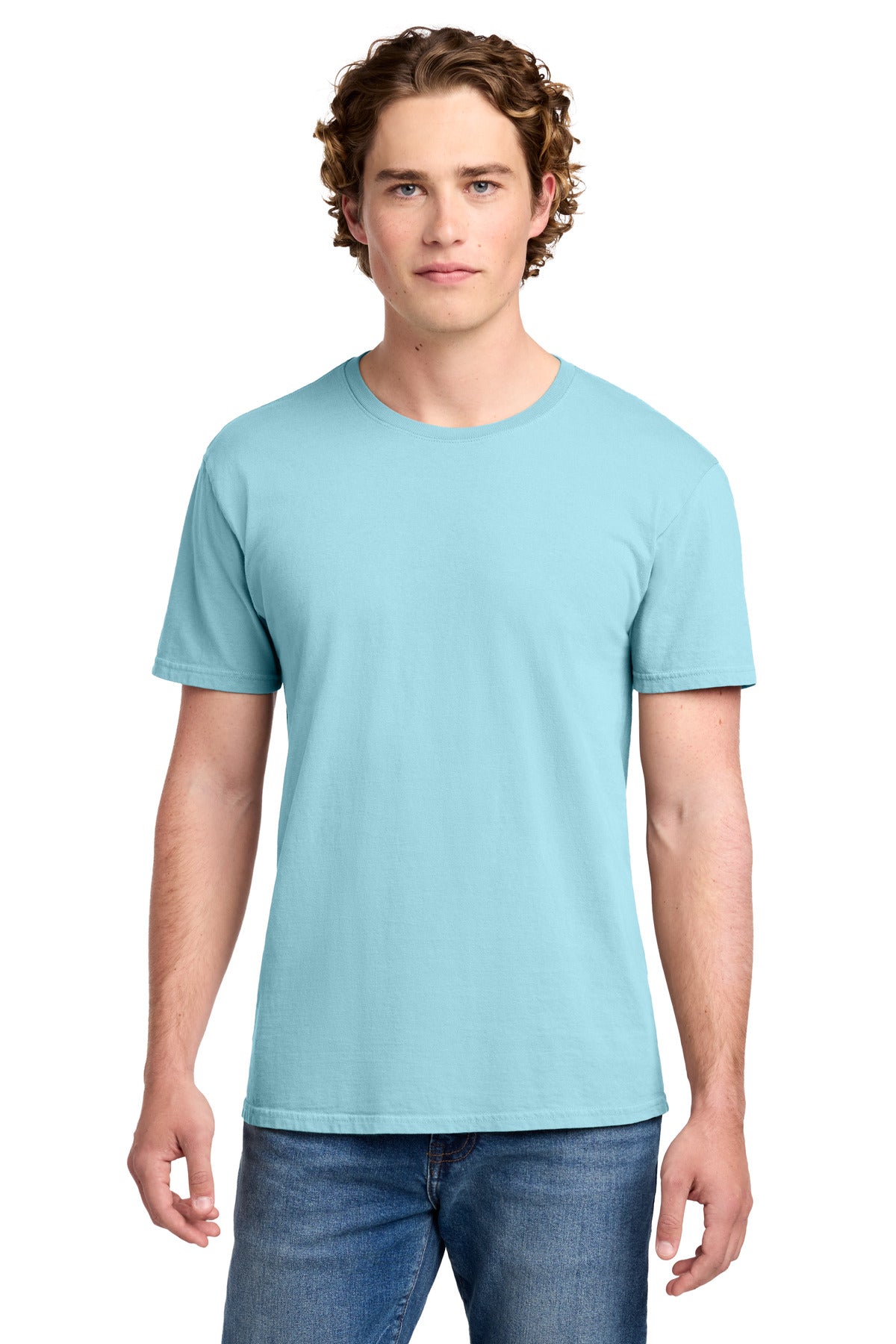 Port & Co Beach Wash Garment-Dyed Tee. PC099 - Glacier - front