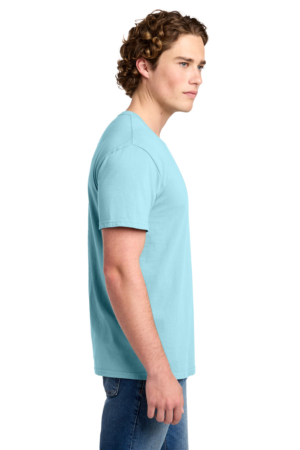 Port & Co Beach Wash Garment-Dyed Tee. PC099 - Glacier - side