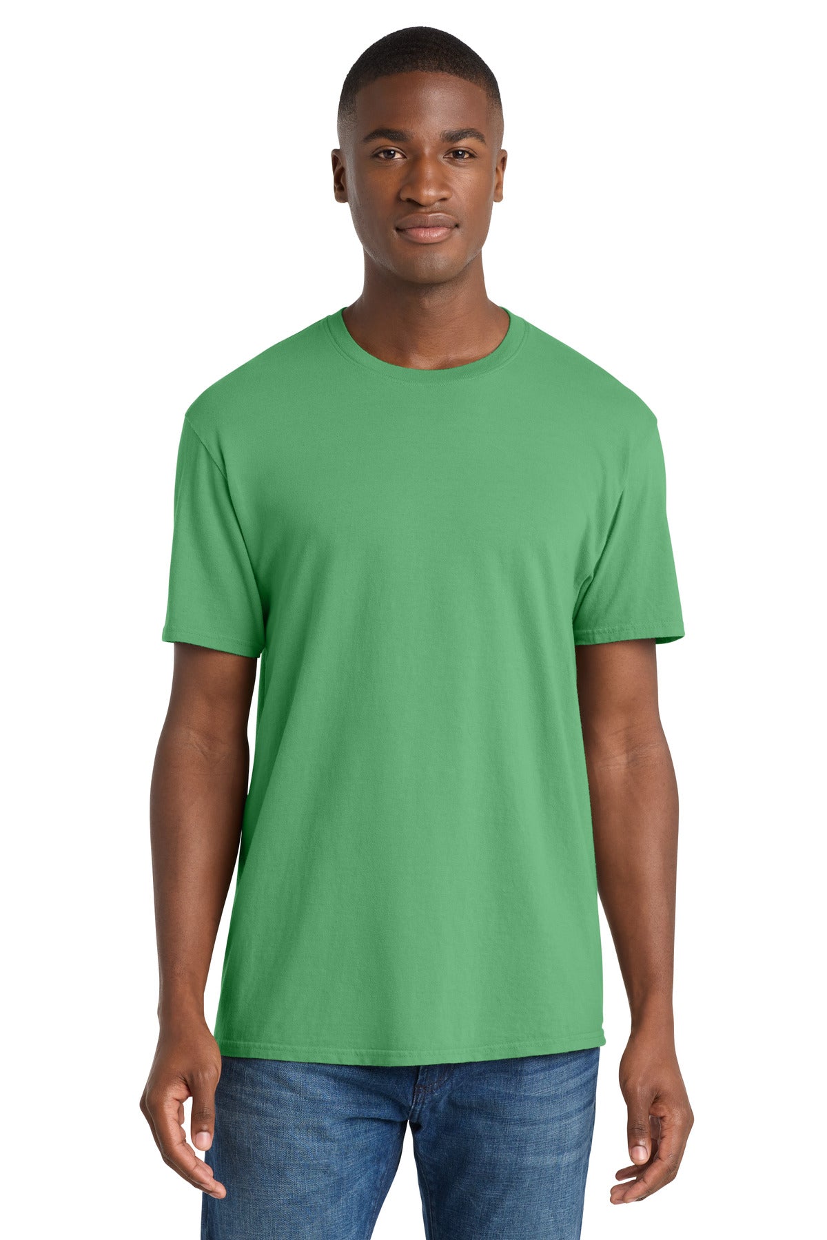 Port & Co Beach Wash Garment-Dyed Tee. PC099 - Guacamole - front
