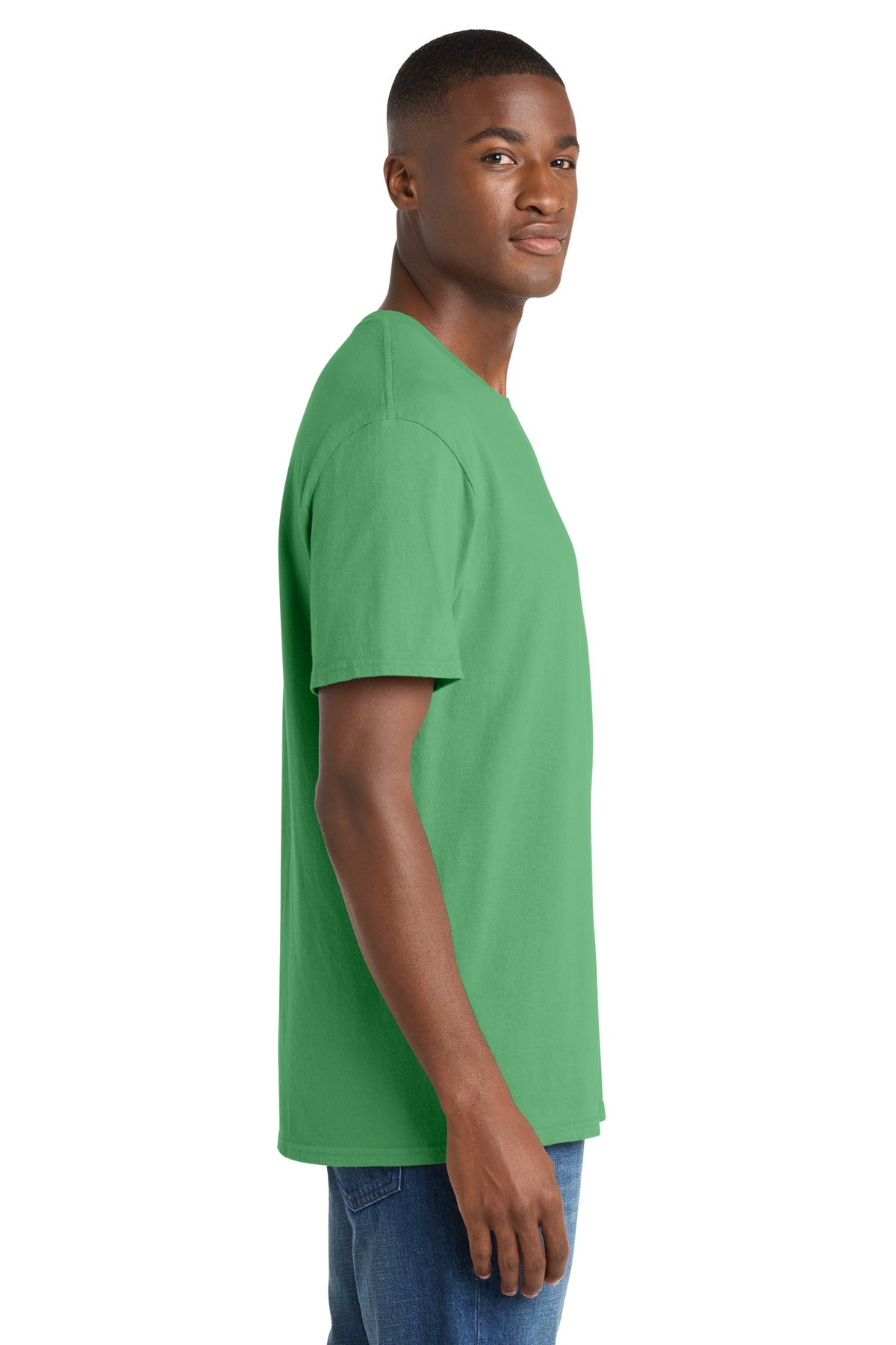 Port & Co Beach Wash Garment-Dyed Tee. PC099 - Guacamole - side