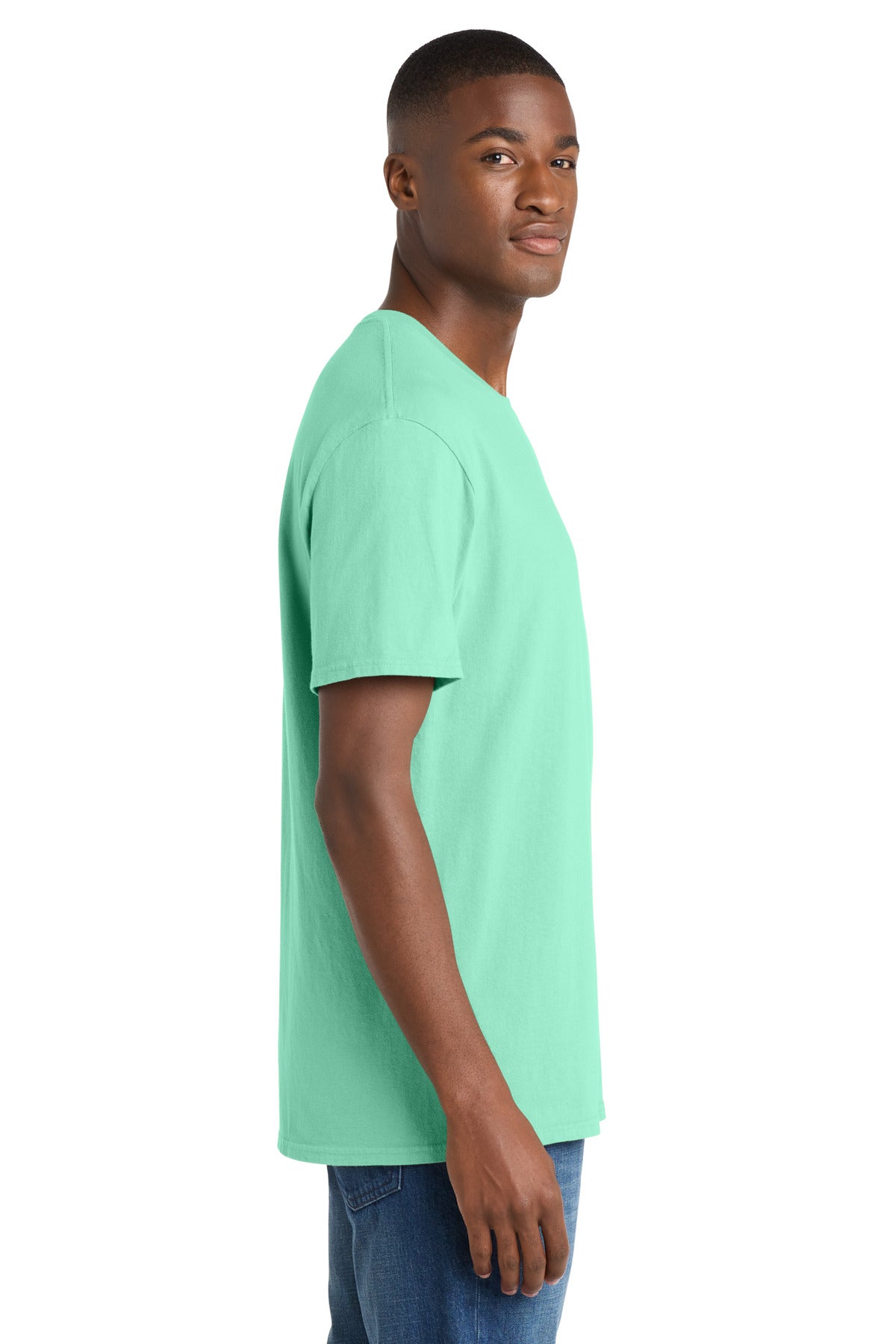Port & Co Beach Wash Garment-Dyed Tee. PC099 - Jadeite - side