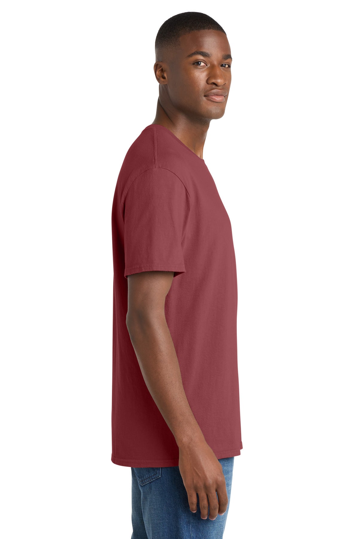 Port & Co Beach Wash Garment-Dyed Tee. PC099 - Merlot - side