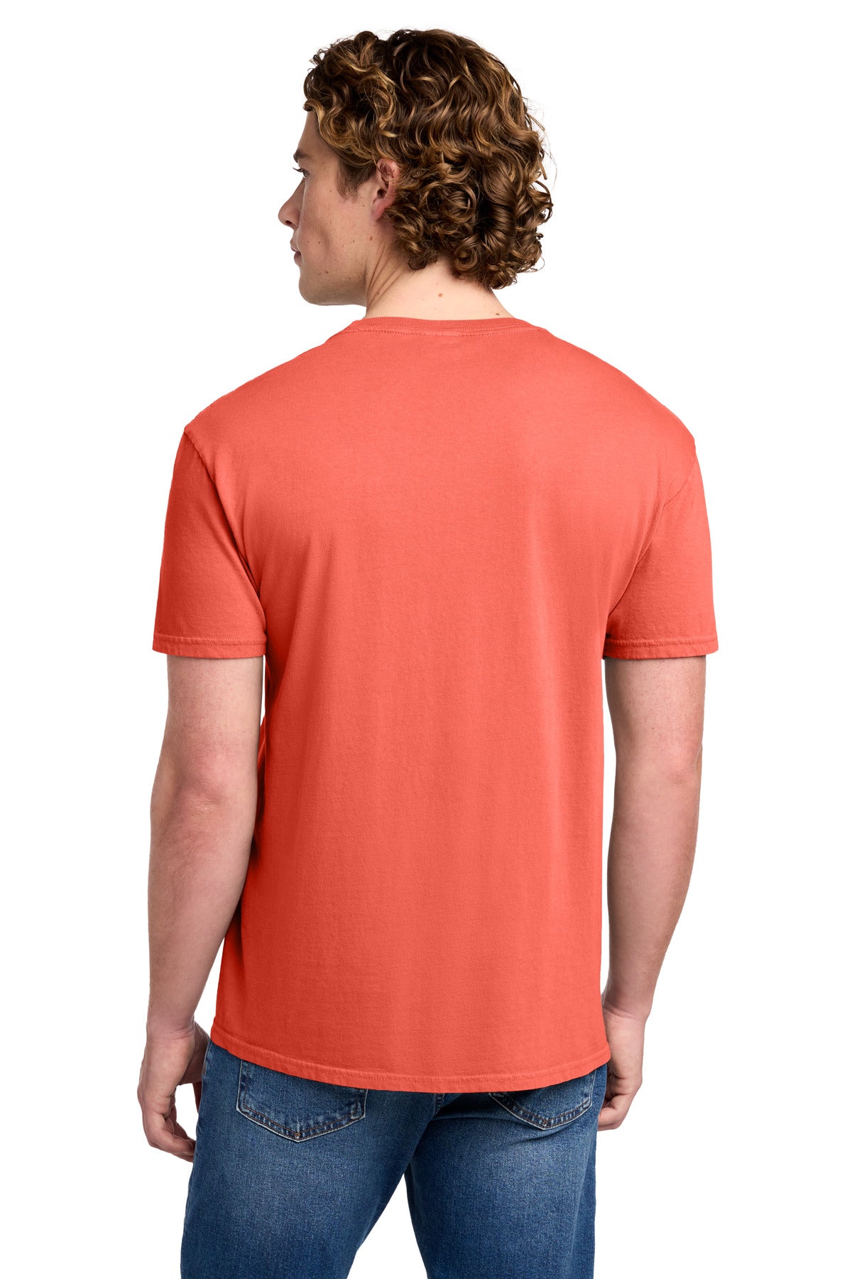 Port & Co Beach Wash Garment-Dyed Tee. PC099 - Neon Coral - back