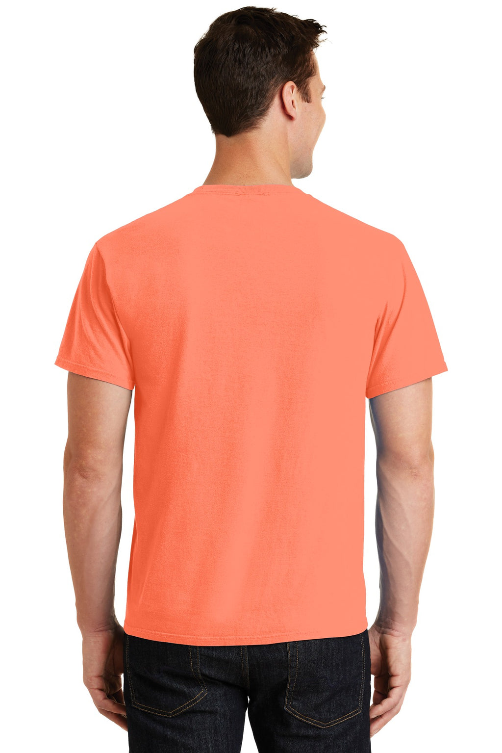 Port & Co Beach Wash Garment-Dyed Tee. PC099 - Neon Orange - back