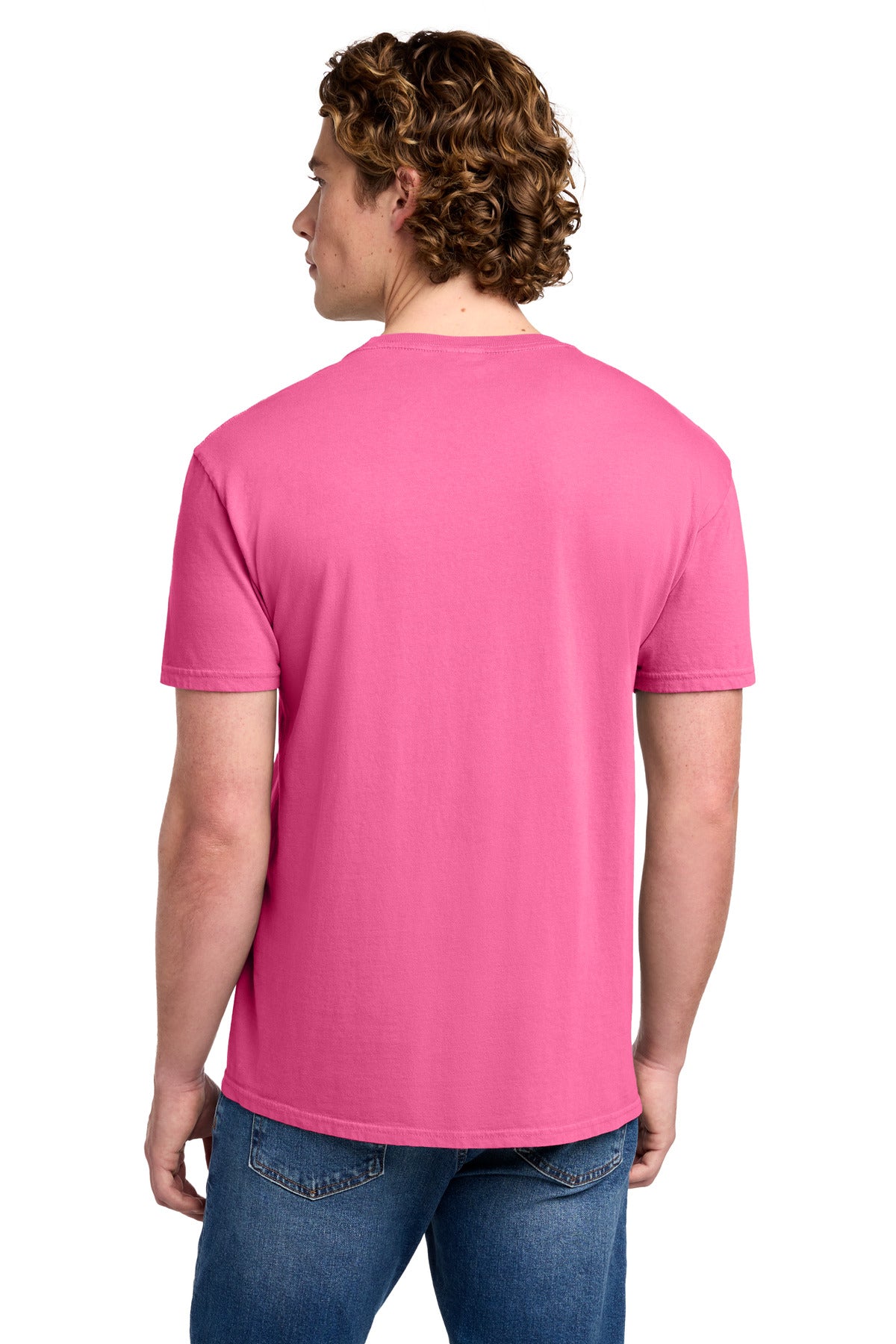 Port & Co Beach Wash Garment-Dyed Tee. PC099 - Neon Pink - back