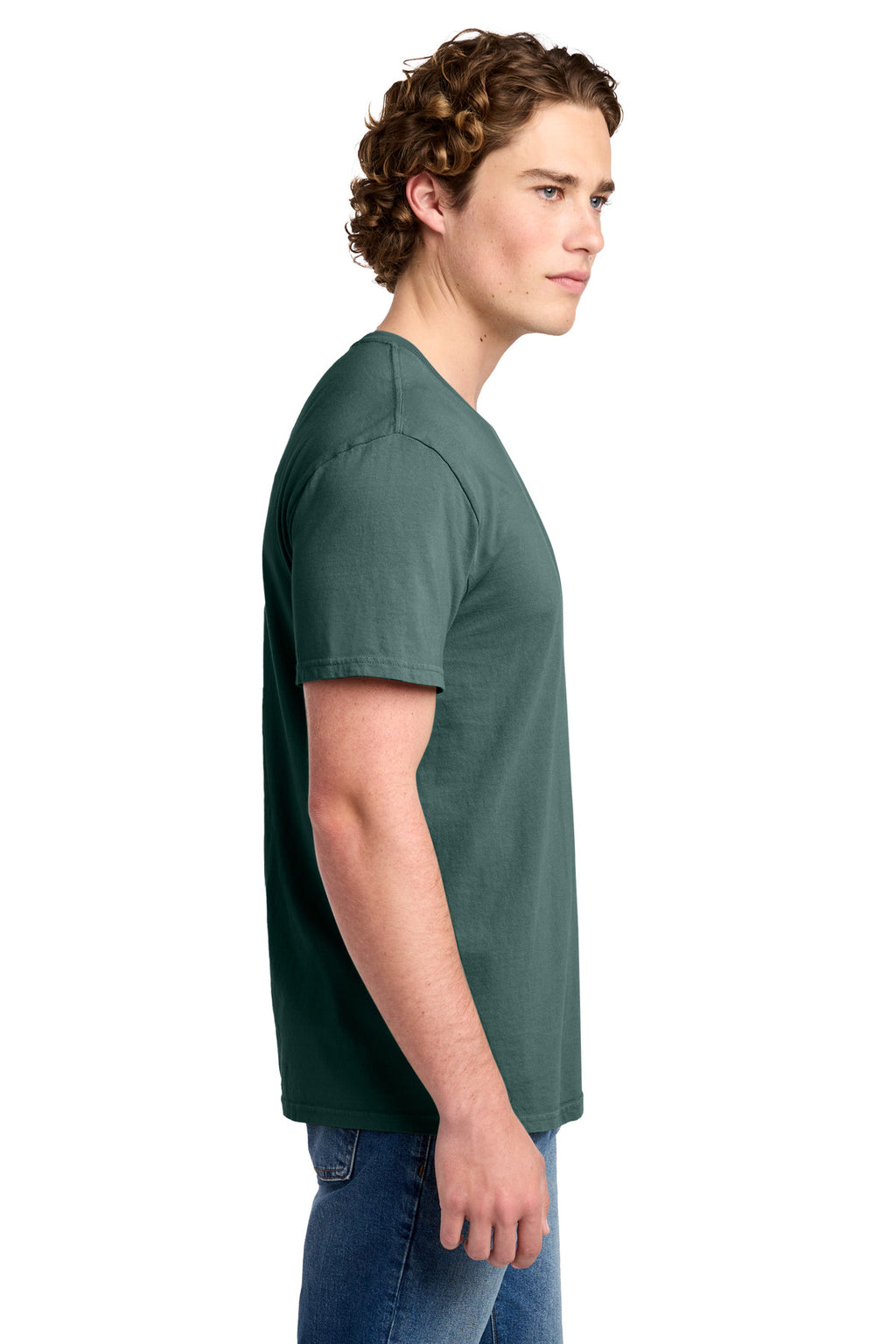 Port & Co Beach Wash Garment-Dyed Tee. PC099 - Nordic Green - side