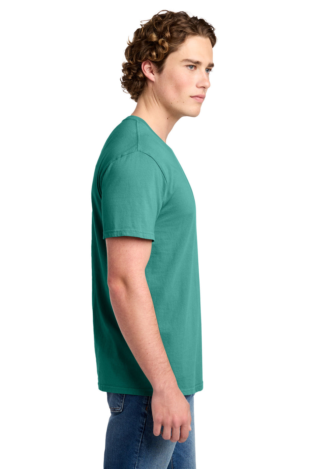 Port & Co Beach Wash Garment-Dyed Tee. PC099 - Peacock - side