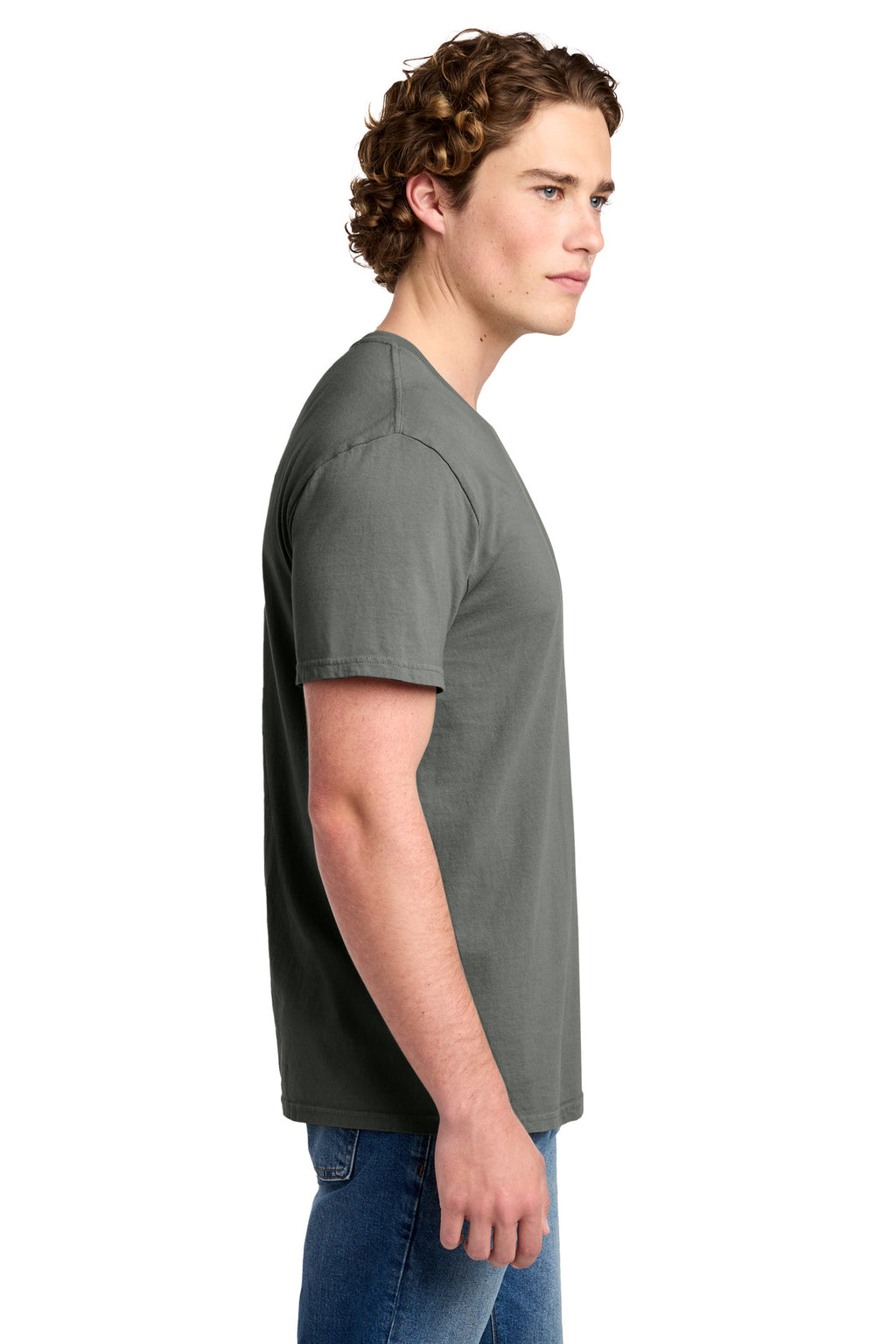 Port & Co Beach Wash Garment-Dyed Tee. PC099 - Pewter - side