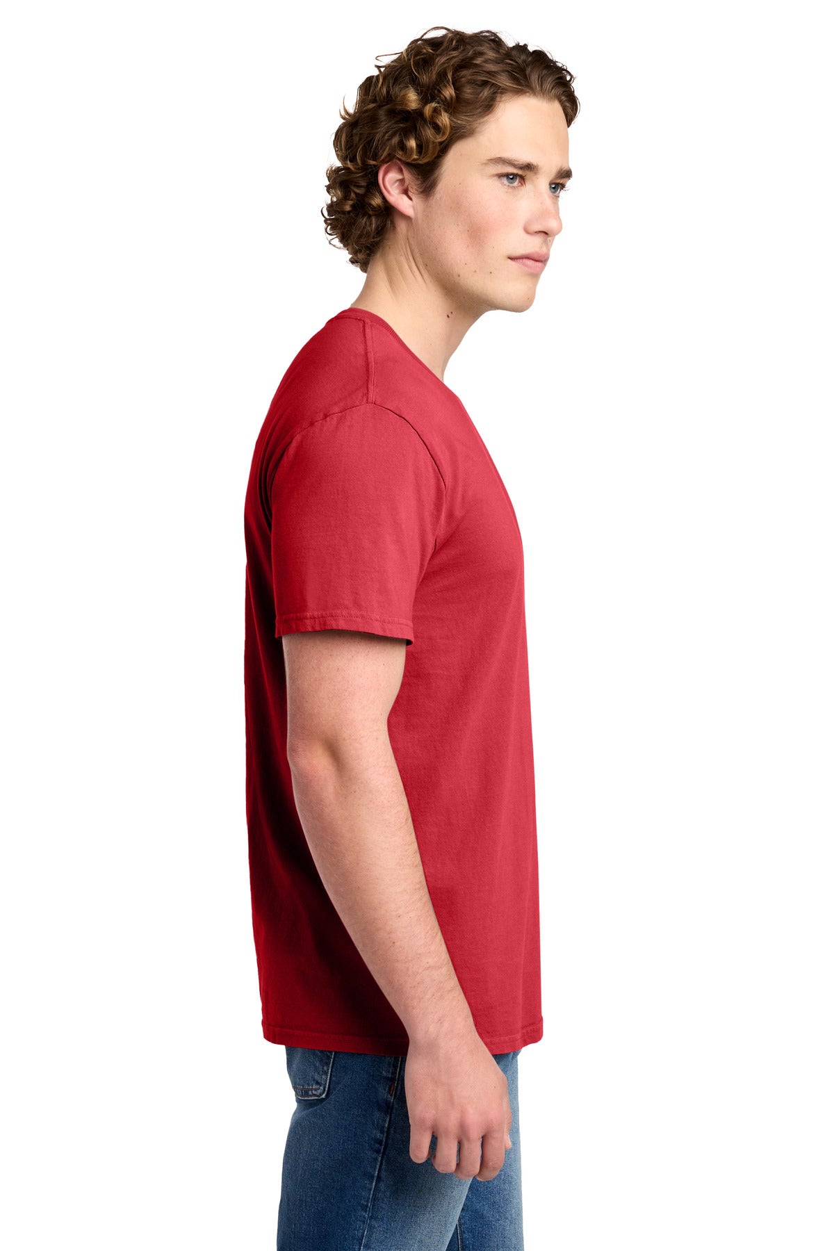 Port & Co Beach Wash Garment-Dyed Tee. PC099 - Poppy - side