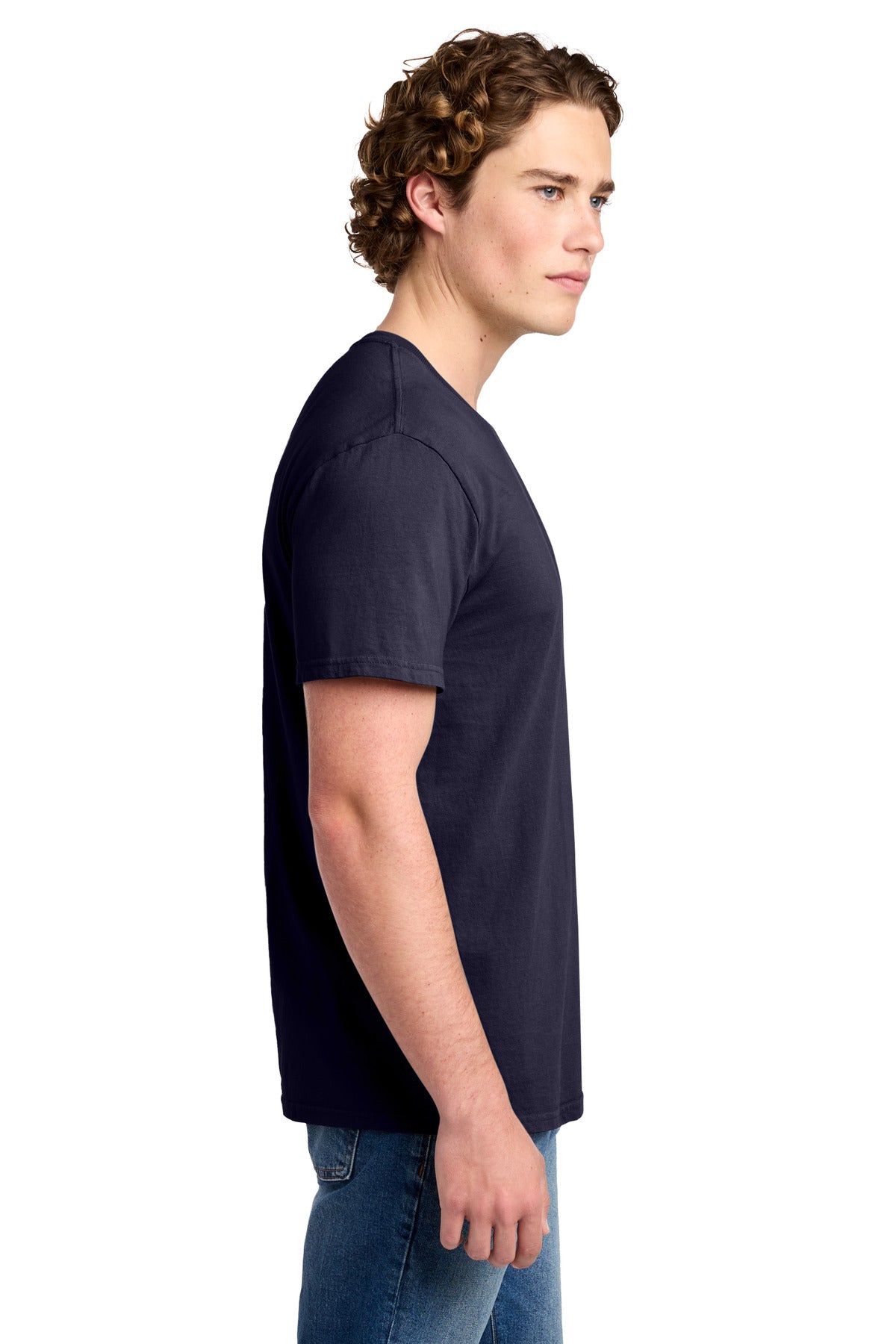 Port & Co Beach Wash Garment-Dyed Tee. PC099 - True Navy - side