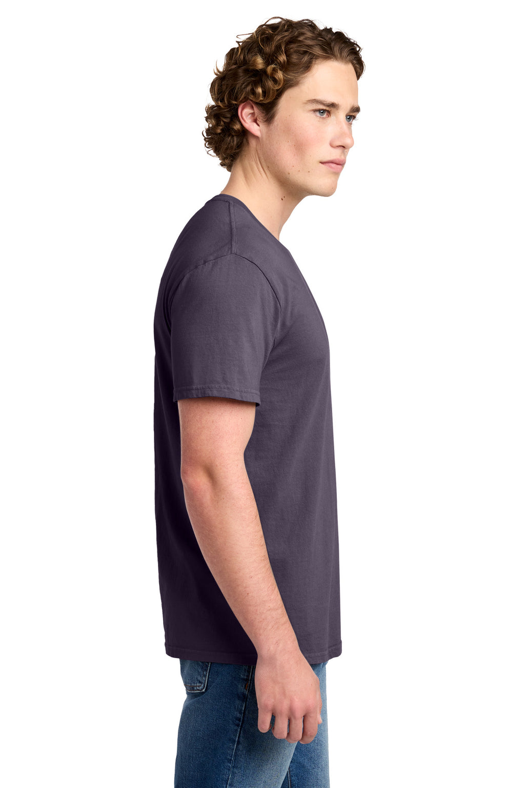 Port & Co Beach Wash Garment-Dyed Tee. PC099 - Vintage Plum - side