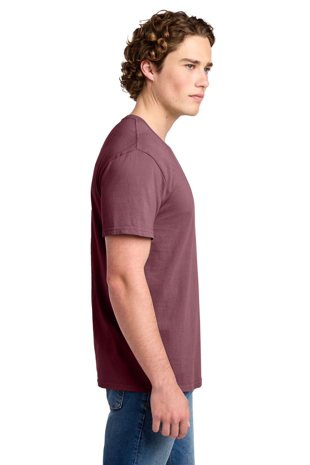 Port & Co Beach Wash Garment-Dyed Tee. PC099 - Wineberry - side