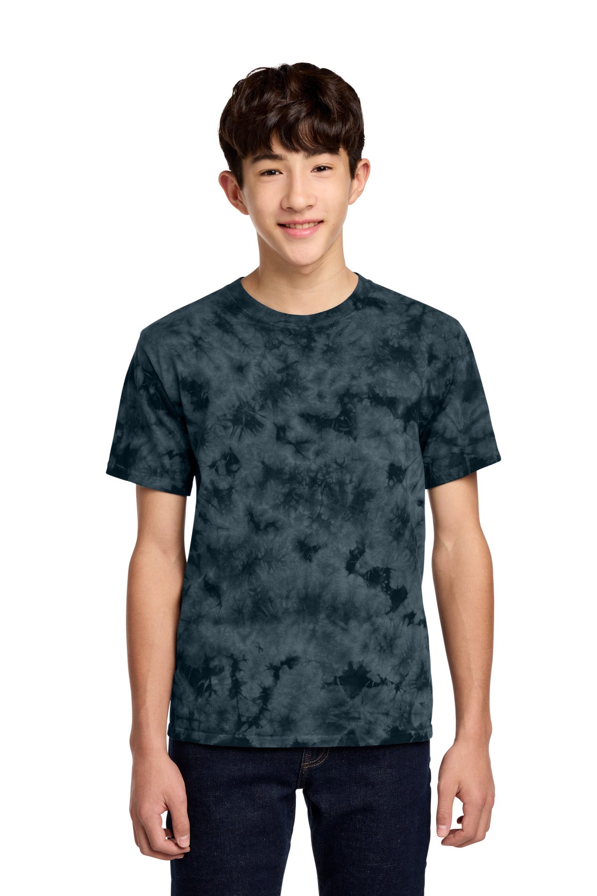 Port & Co Youth Crystal Tie-Dye Tee PC145Y - Black - front