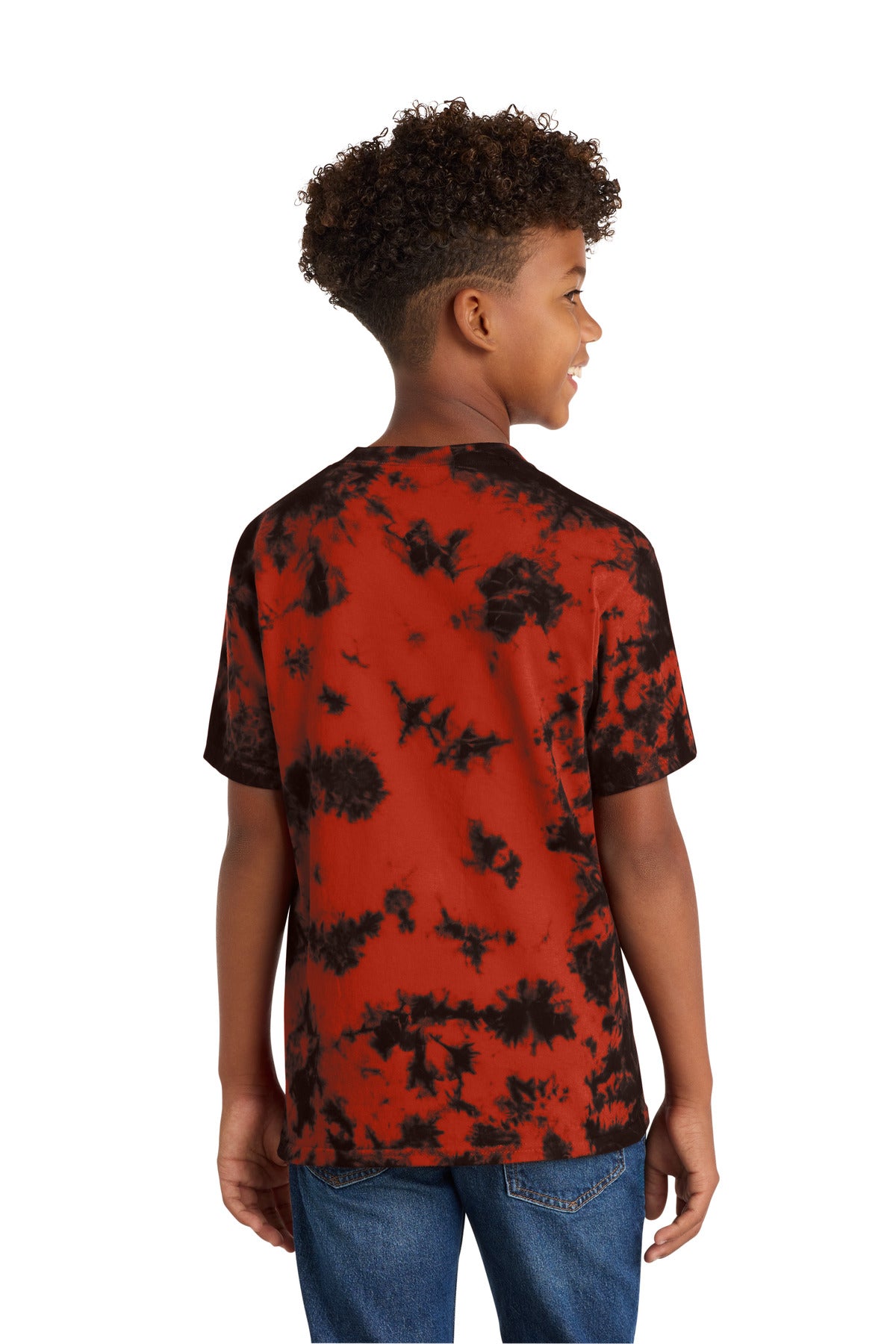 Port & Co Youth Crystal Tie-Dye Tee PC145Y - Black/ Red - back