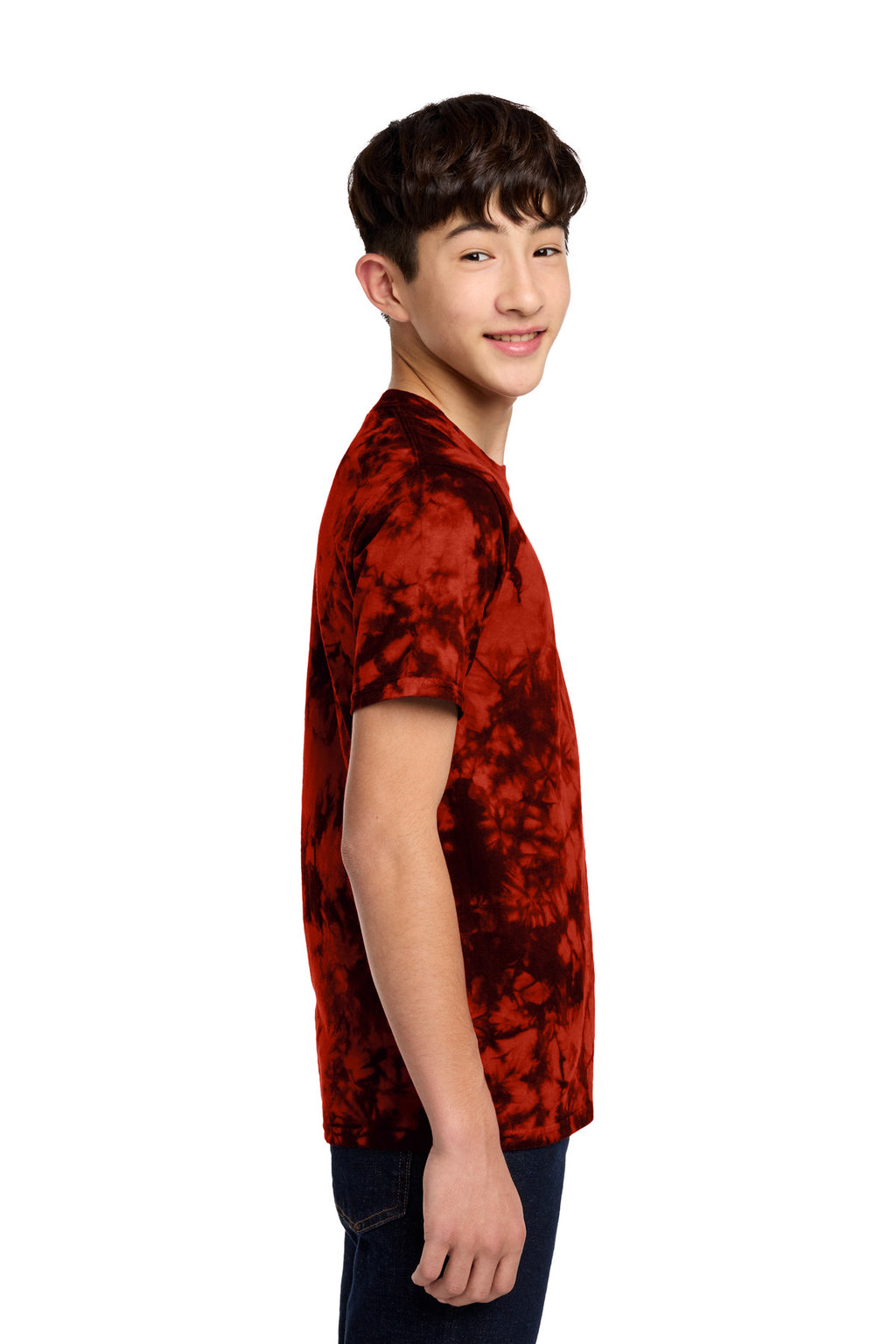 Port & Co Youth Crystal Tie-Dye Tee PC145Y - Black/ Red - side