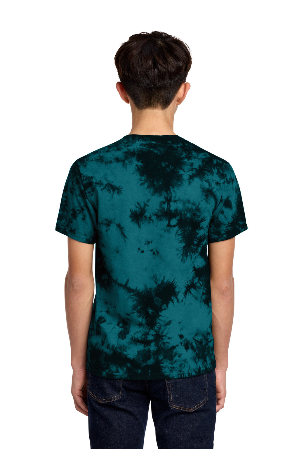 Port & Co Youth Crystal Tie-Dye Tee PC145Y - Black/ Teal - back