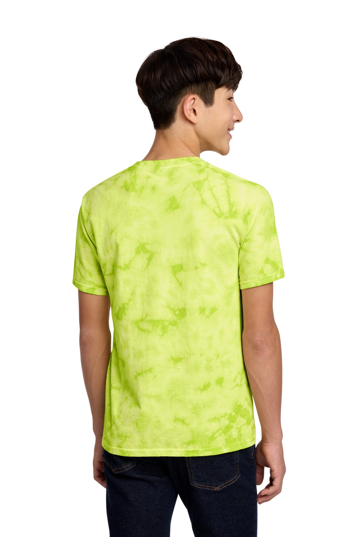 Port & Co Youth Crystal Tie-Dye Tee PC145Y - Lemon Lime - back