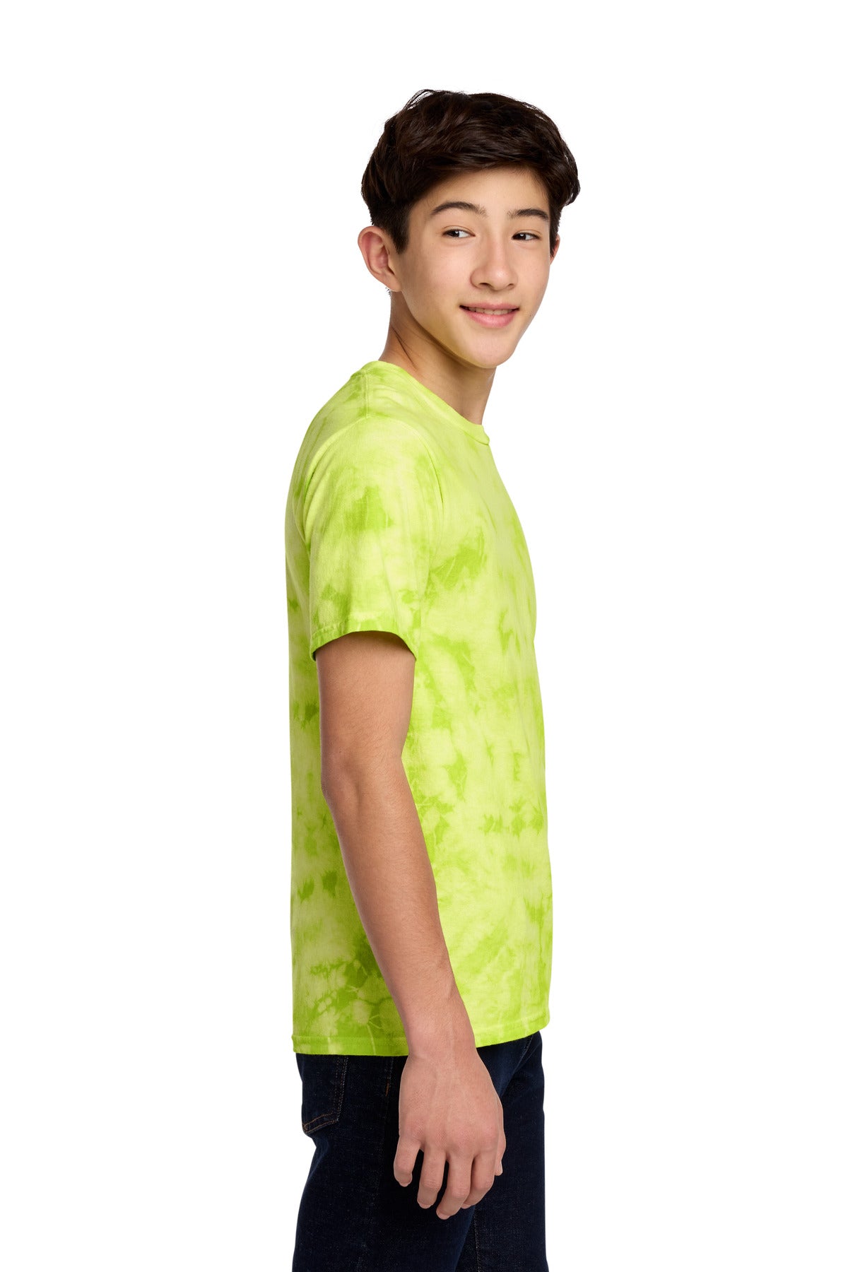 Port & Co Youth Crystal Tie-Dye Tee PC145Y - Lemon Lime - side
