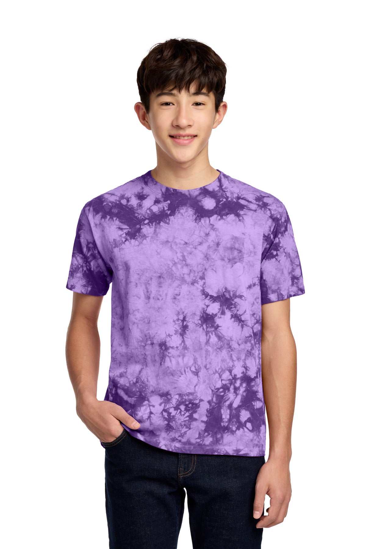 Port & Co Youth Crystal Tie-Dye Tee PC145Y - Purple - front