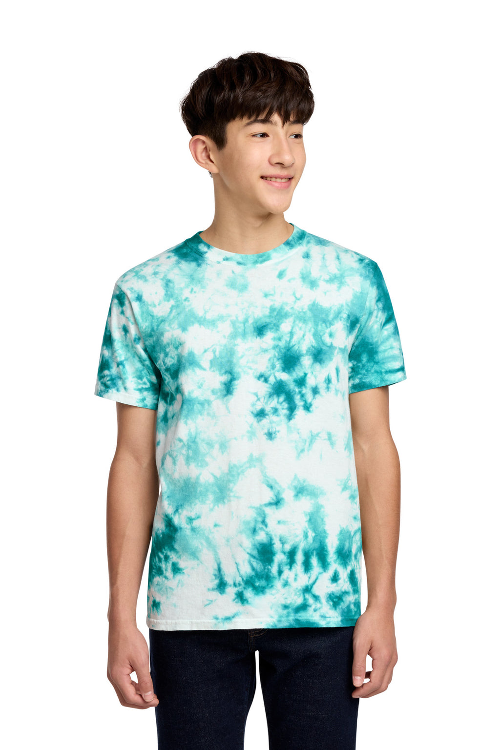 Port & Co Youth Crystal Tie-Dye Tee PC145Y - Teal - front